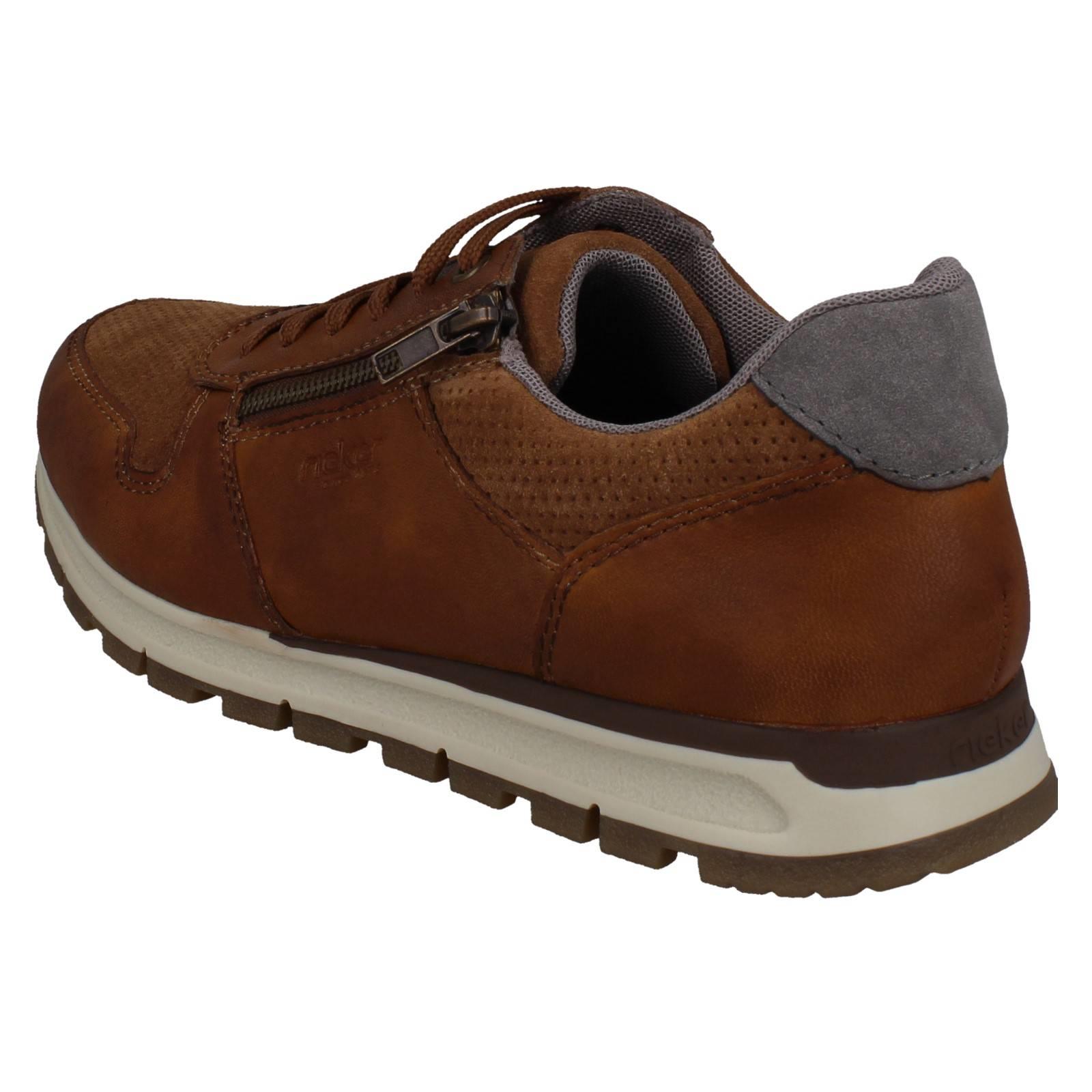Mens Rieker Smart Casual Leather Lace/Zip Shoes Removable Insole *B0505* - Picture 4 of 10