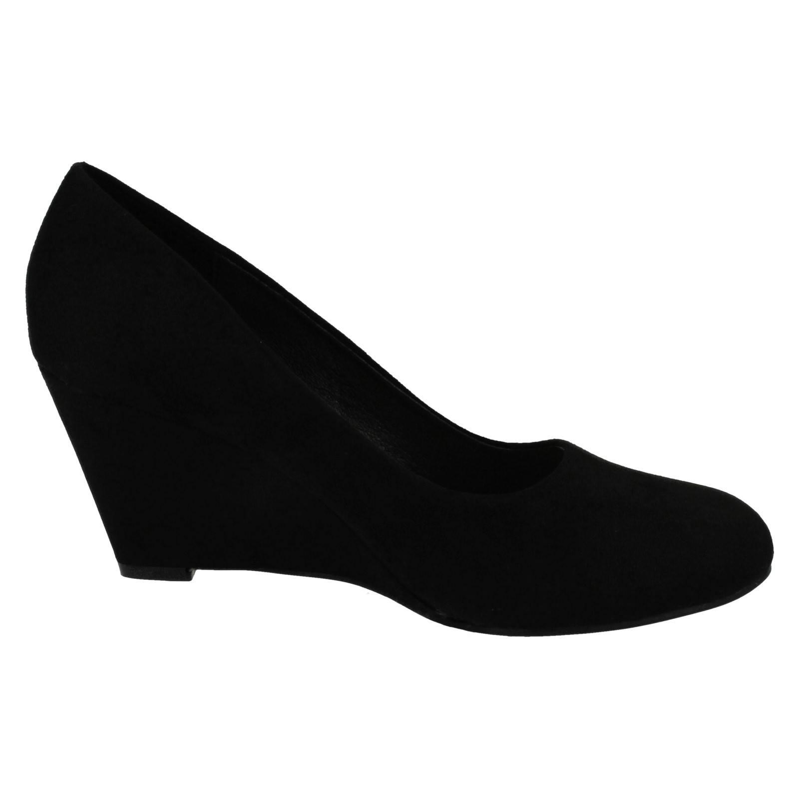 Elegantes zapatos de corte con tacón de cuña para damas Spot On F9R0114 - Imagen 6 de 28