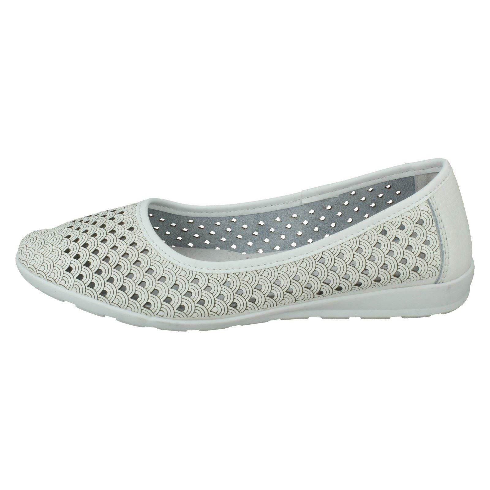 Ladies Eaze Synthetic Slip On Casual Ballerina Shoes - Picture 32 of 47