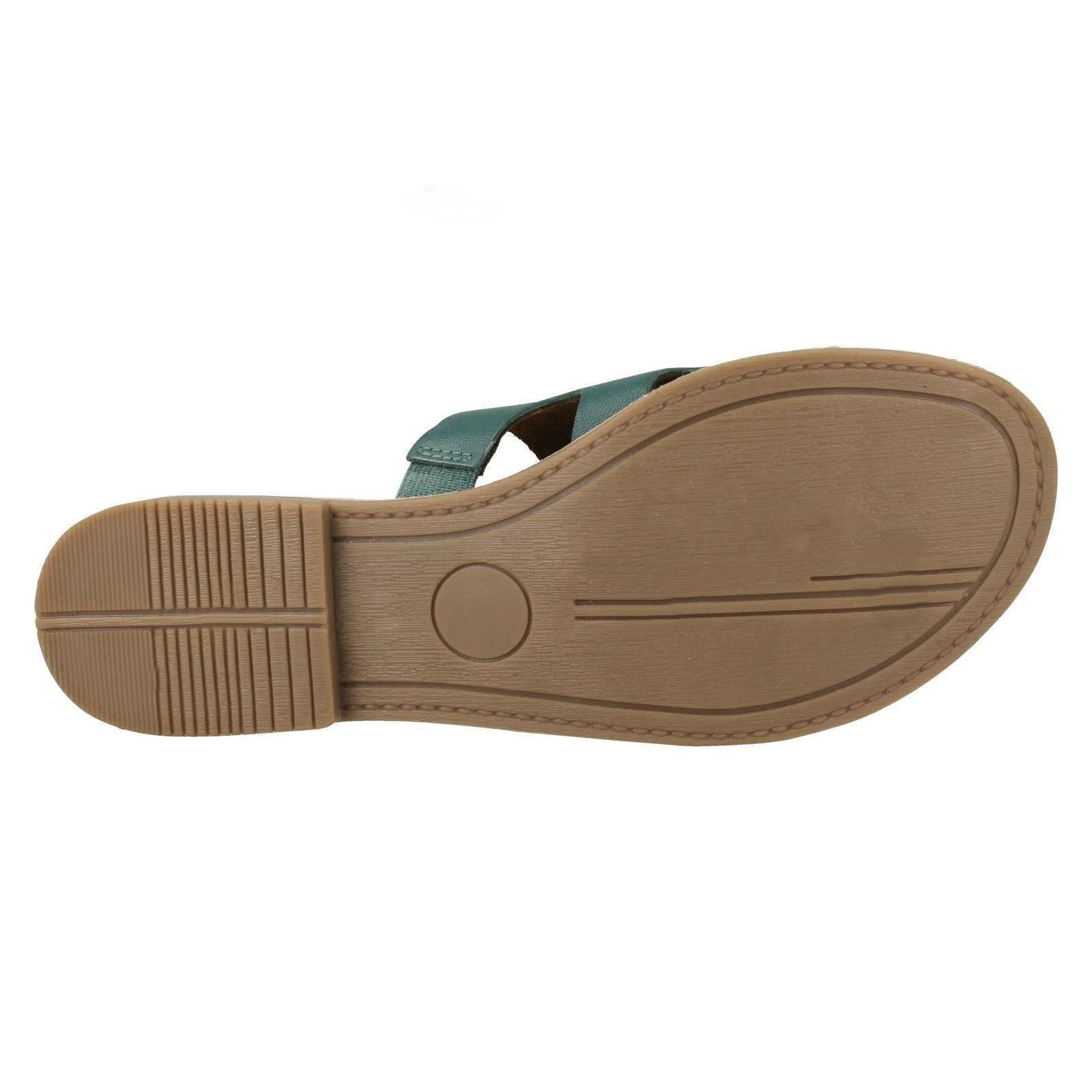 Damen Leder Kollektion Slipper Flache Riemchen Sandalen - Bild 22 von 46