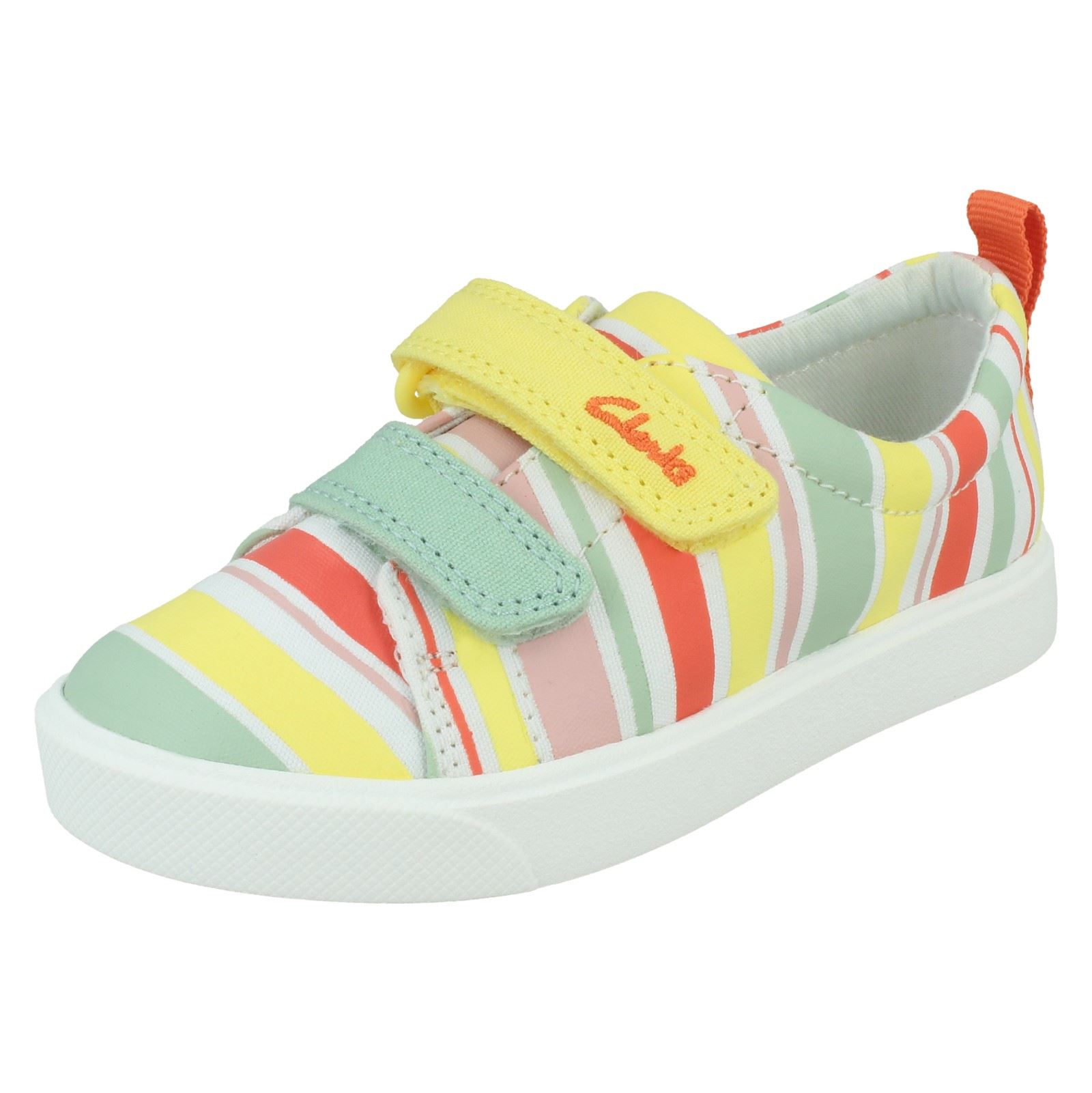 Scarpe in tela con chiusura casual con gancio e anello per bambini Clarks città luminose - Foto 20 di 28