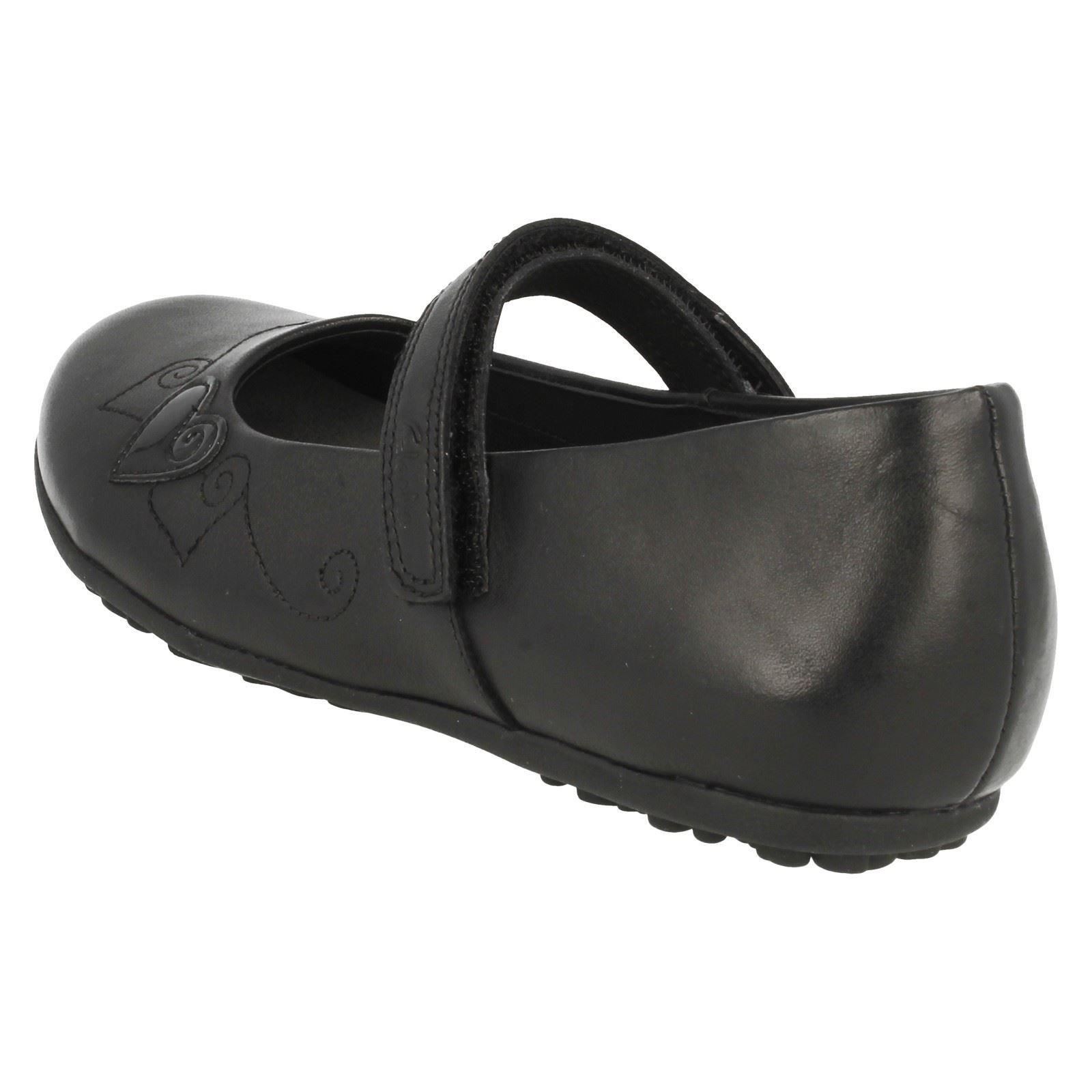 zapatos Clarks lazo Laina y punta de con Casual cuero Berry gancho Niñas con redondeada Black ApUnEw