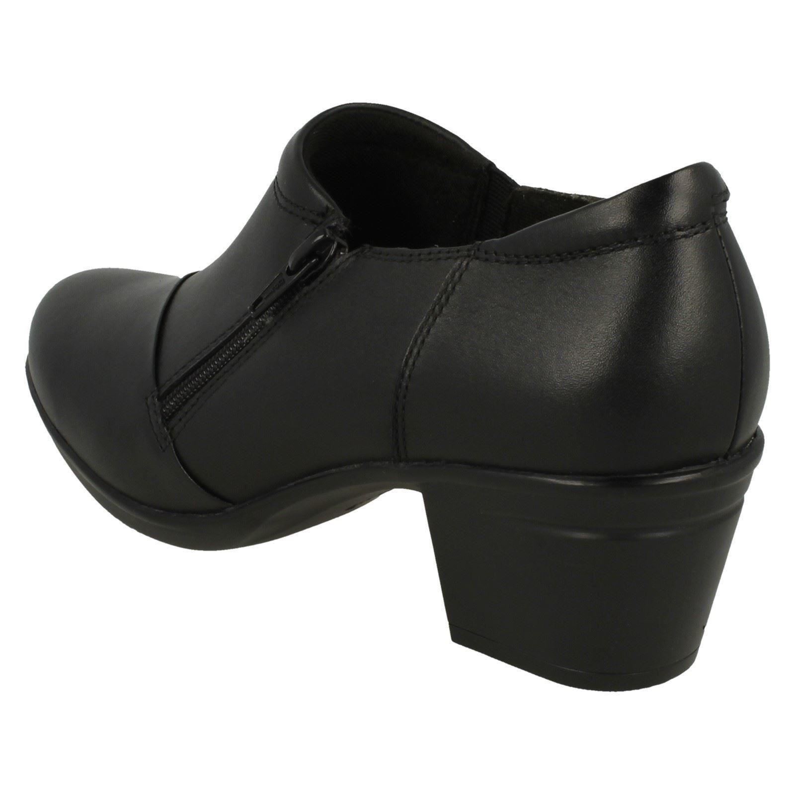 Claudia de de para cuero Zapatos damas cremallera Negro tacón con y inteligente pantalón Emslie Rq7WdW