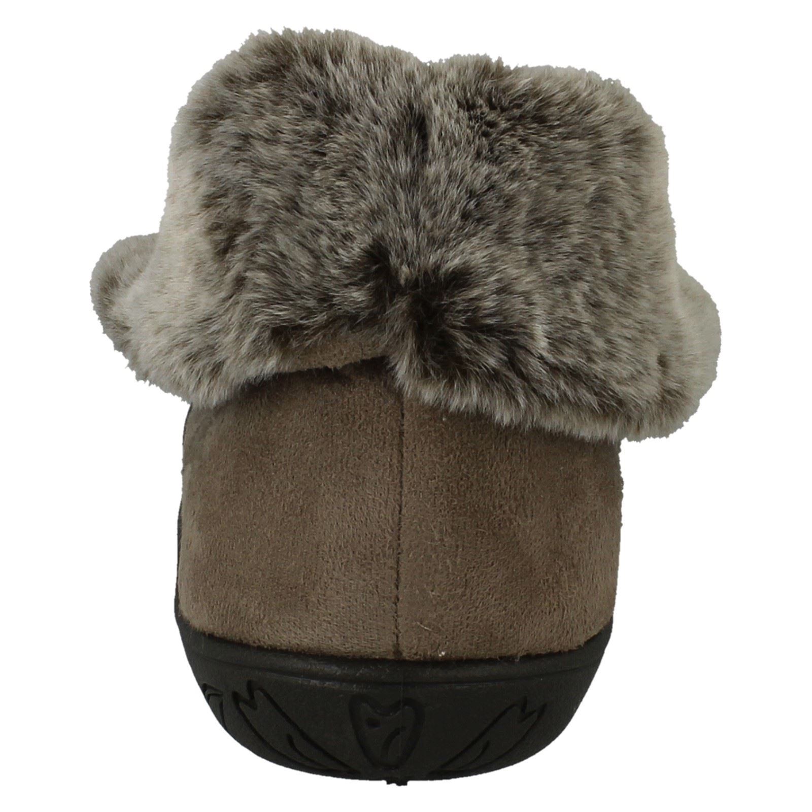 Ladies Padders Faux Fur Cuffed Slippers 'Esme' - Picture 31 of 37