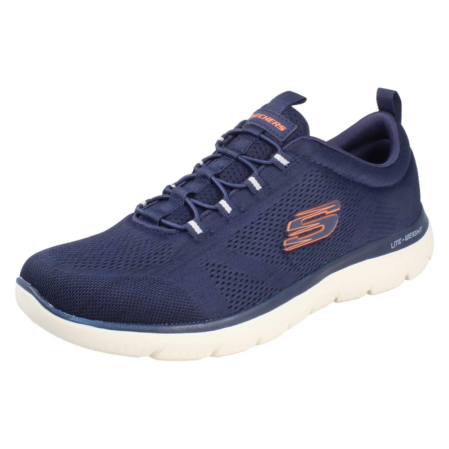 Hommes Skechers Lavable en Machine à Élastique Dentelle Baskets à Enfiler Louvin - Picture 2 of 10