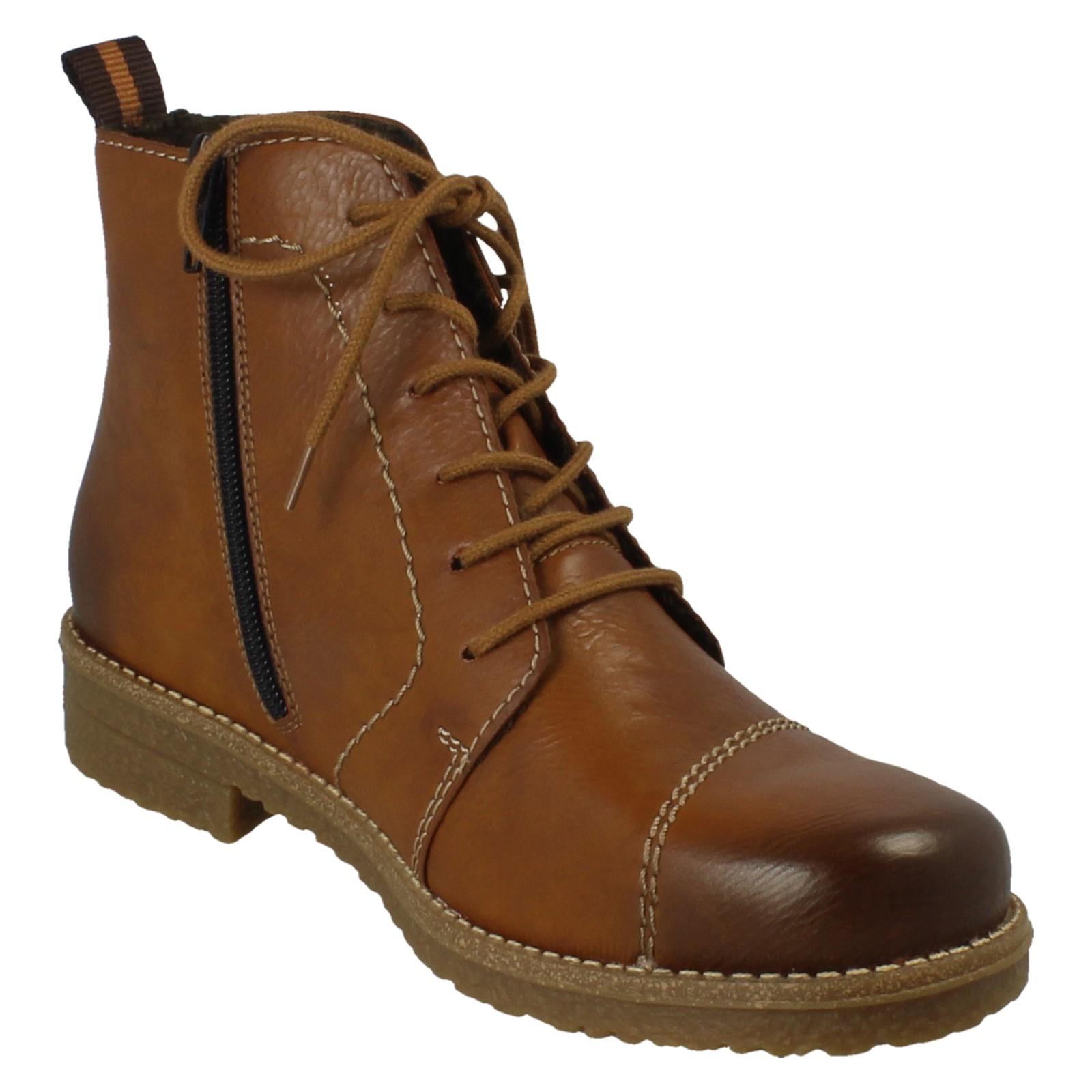 Ladies Rieker Fleece Lined Zip and Lace Up Fastening Boots - 73501 - Picture 8 of 10