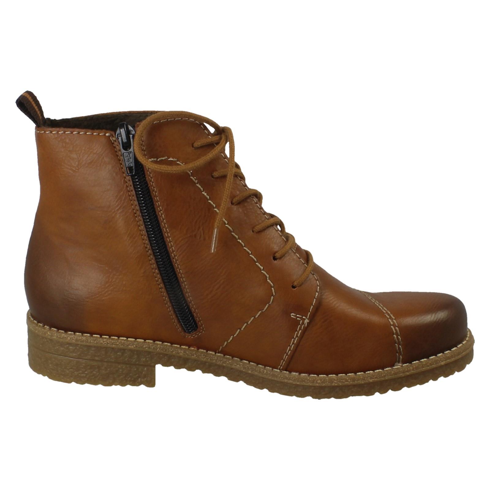 Ladies Rieker Fleece Lined Zip and Lace Up Fastening Boots - 73501 - Picture 7 of 10