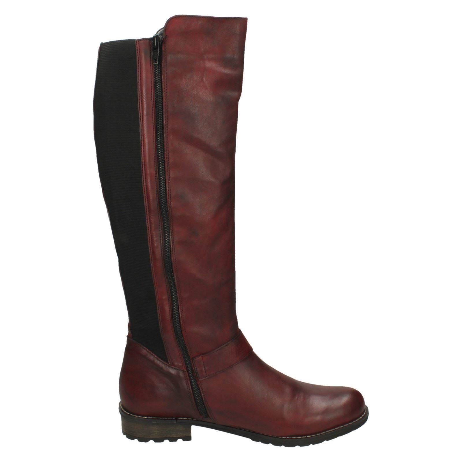 R3358 Knee High Boots Zip Red Remonte Double Ladies YtRw4
