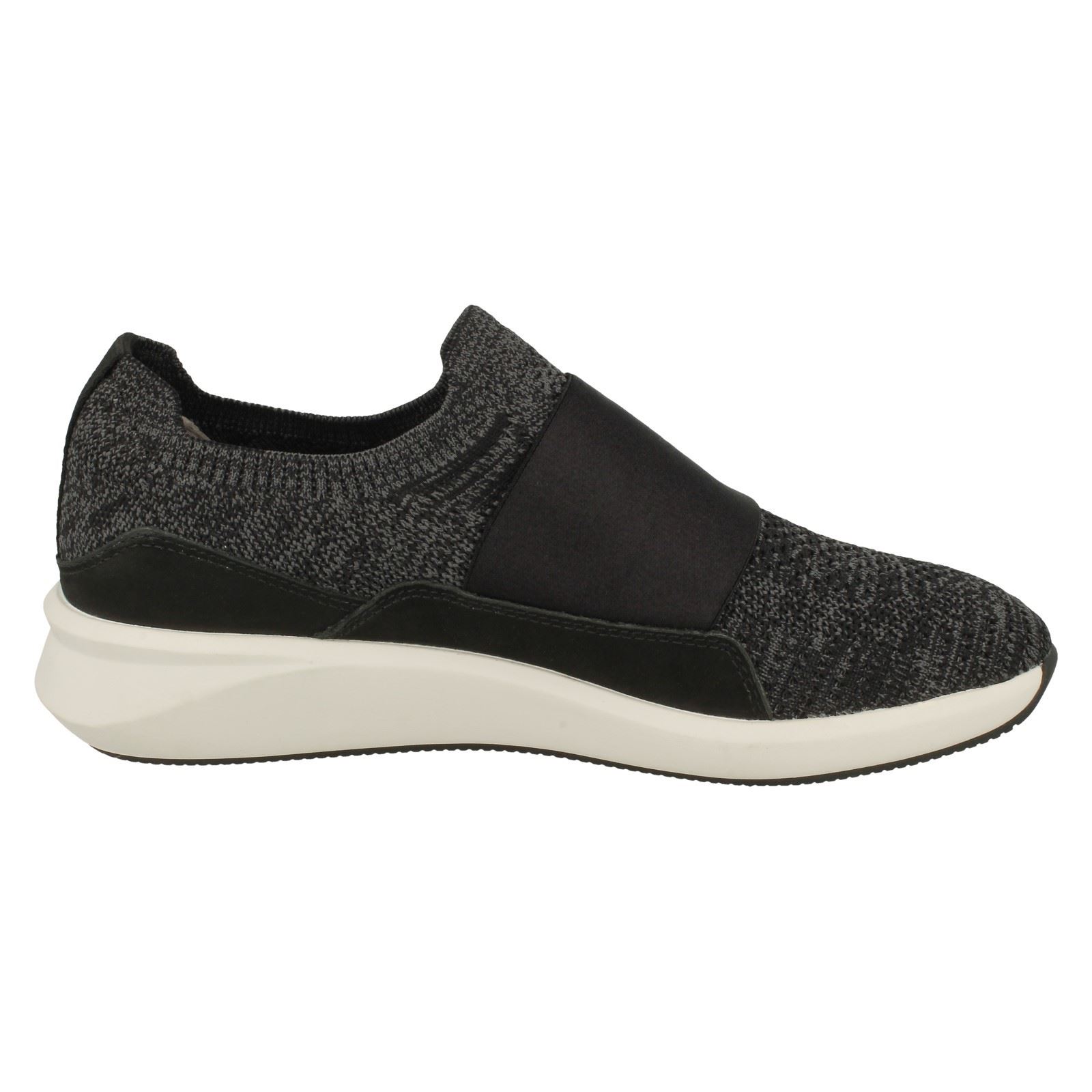 Ladies Clarks Un Rio Knit Elasticated Strap Detailed Trainers - Picture 9 of 19