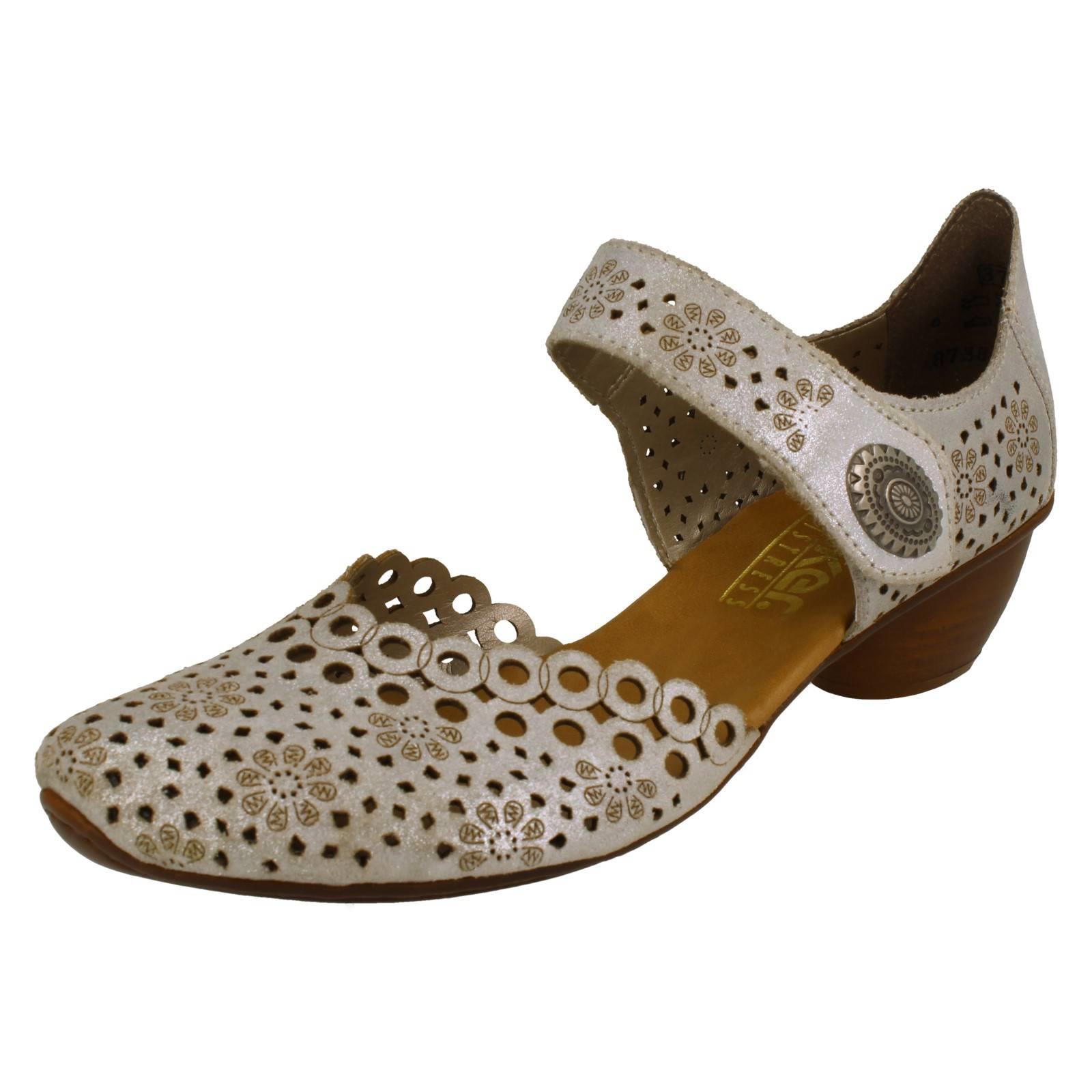 Ladies Rieker Stylish Punched Detailed Summer Shoes 43753 - Picture 29 of 64
