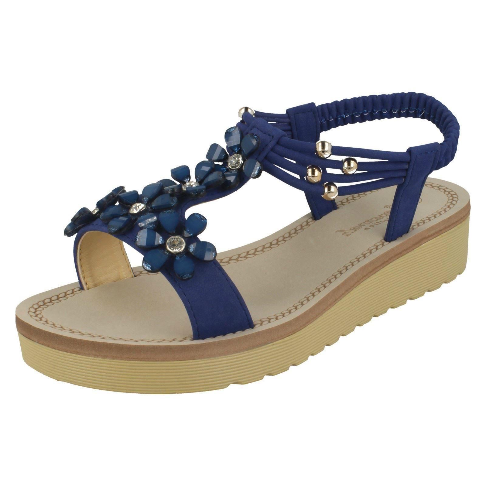 Ladies Savannah Flower Beaded Sandals F1R0872 - Picture 4 of 6
