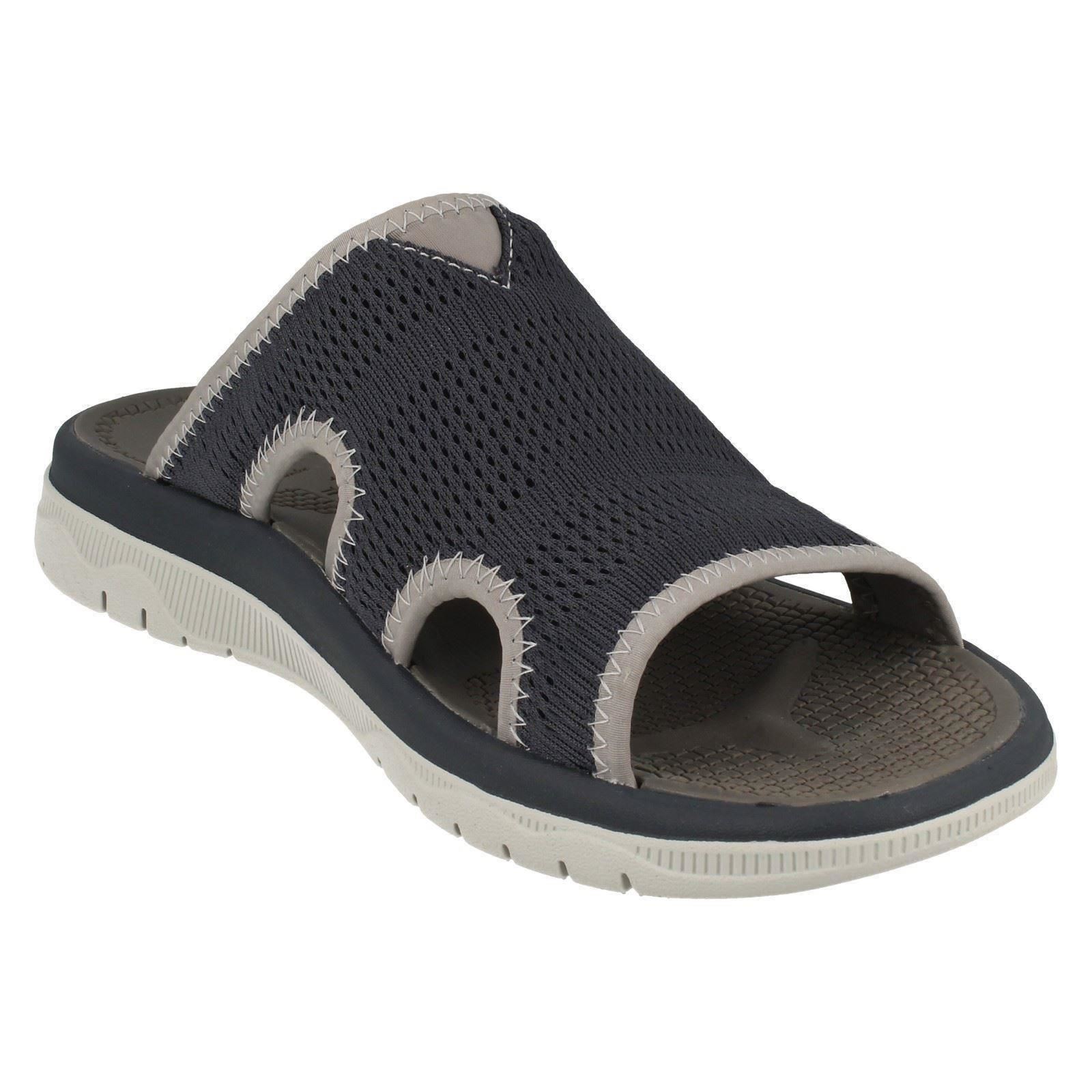 Mens Clarks Cloudstepper Slider Sandals Balta Ray
