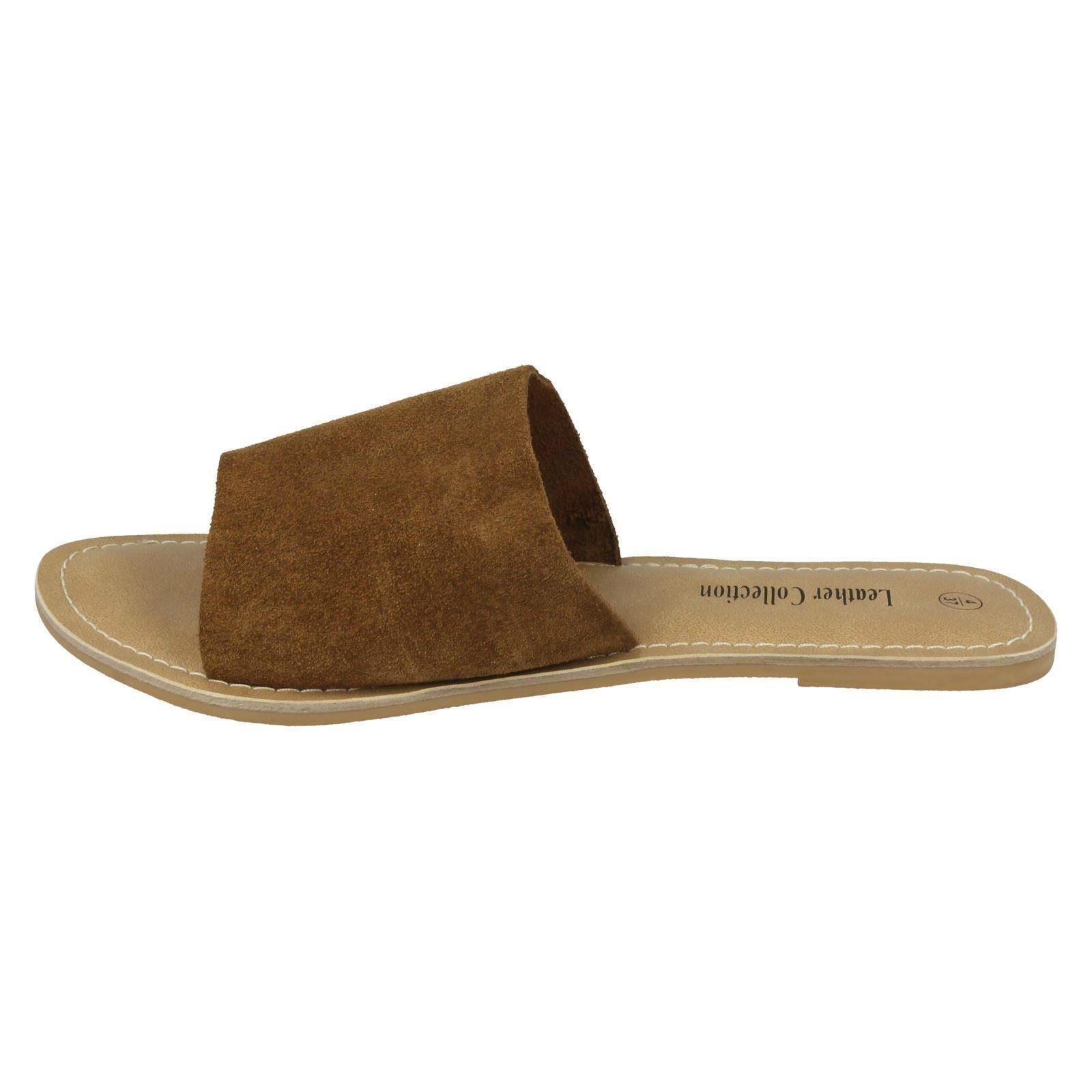 Ladies Leather Collection Suede Mule Sandals - Picture 12 of 55