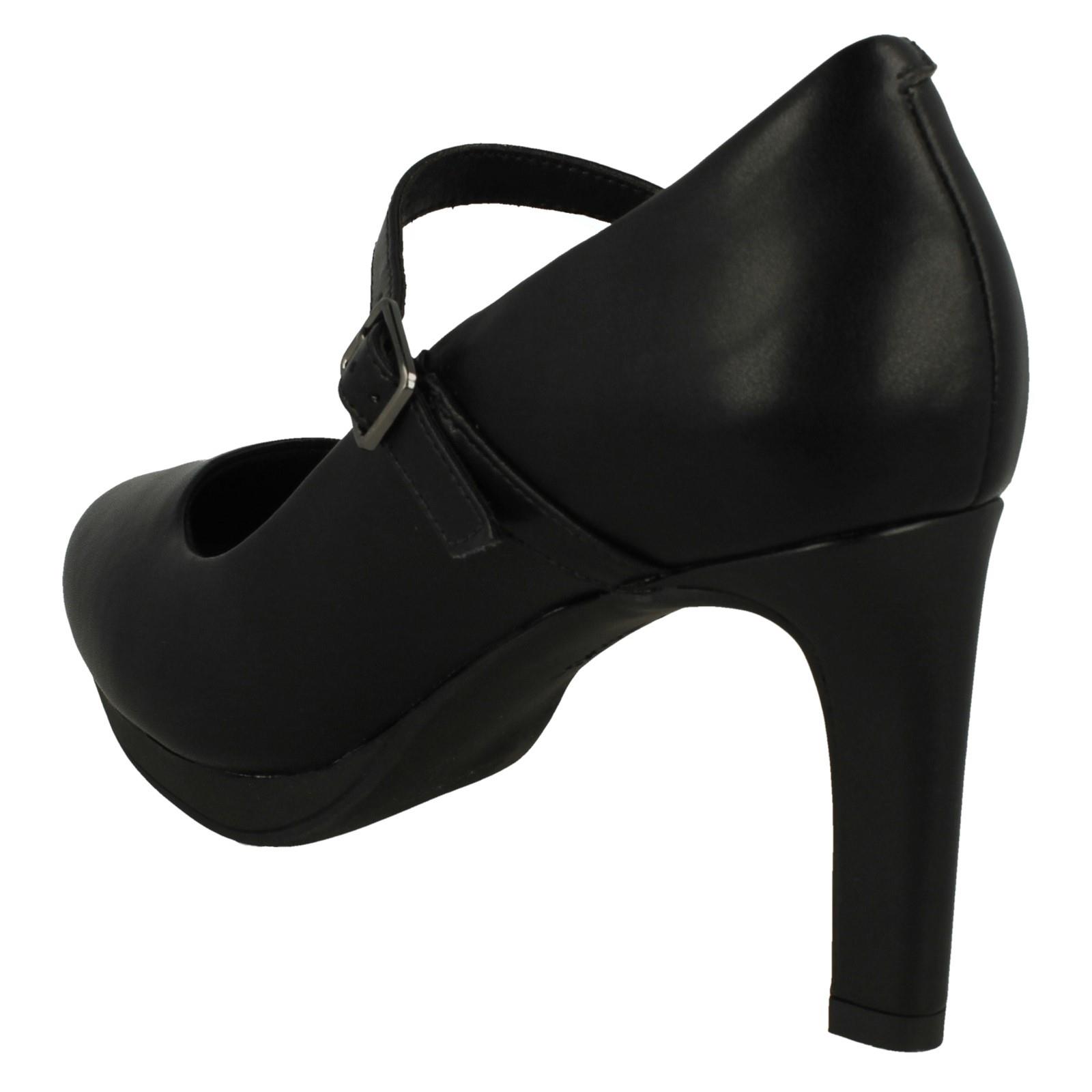 Damas Clarks Elegantes Tacones de Plataforma Mary Jane Estilo Corte Zapatos Ambyr Brillo - Imagen 4 de 10