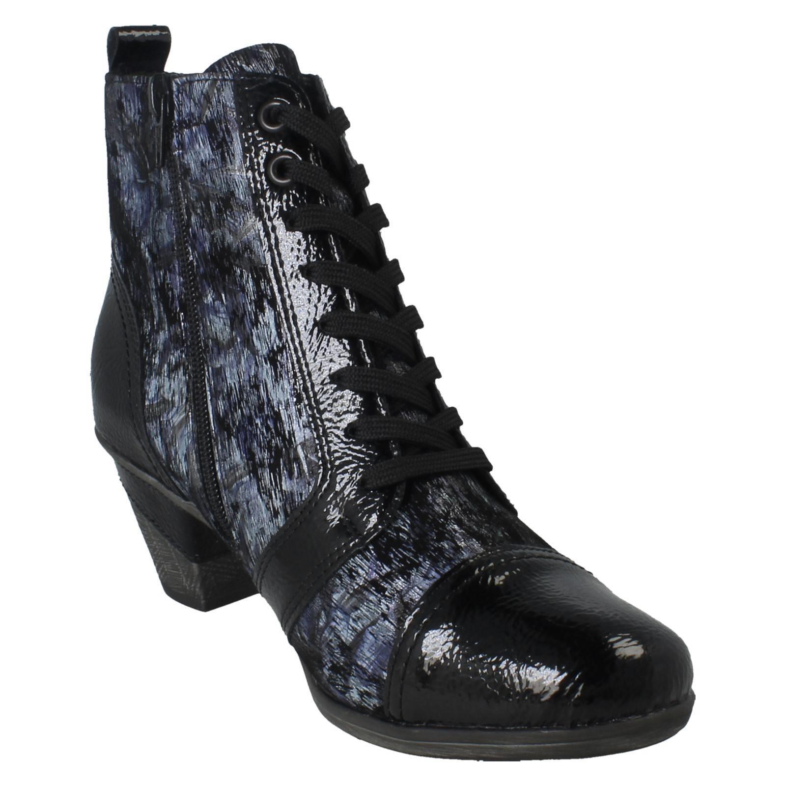 Ladies Remonte Metallic Print Heeled Boots D8797 - Picture 8 of 19