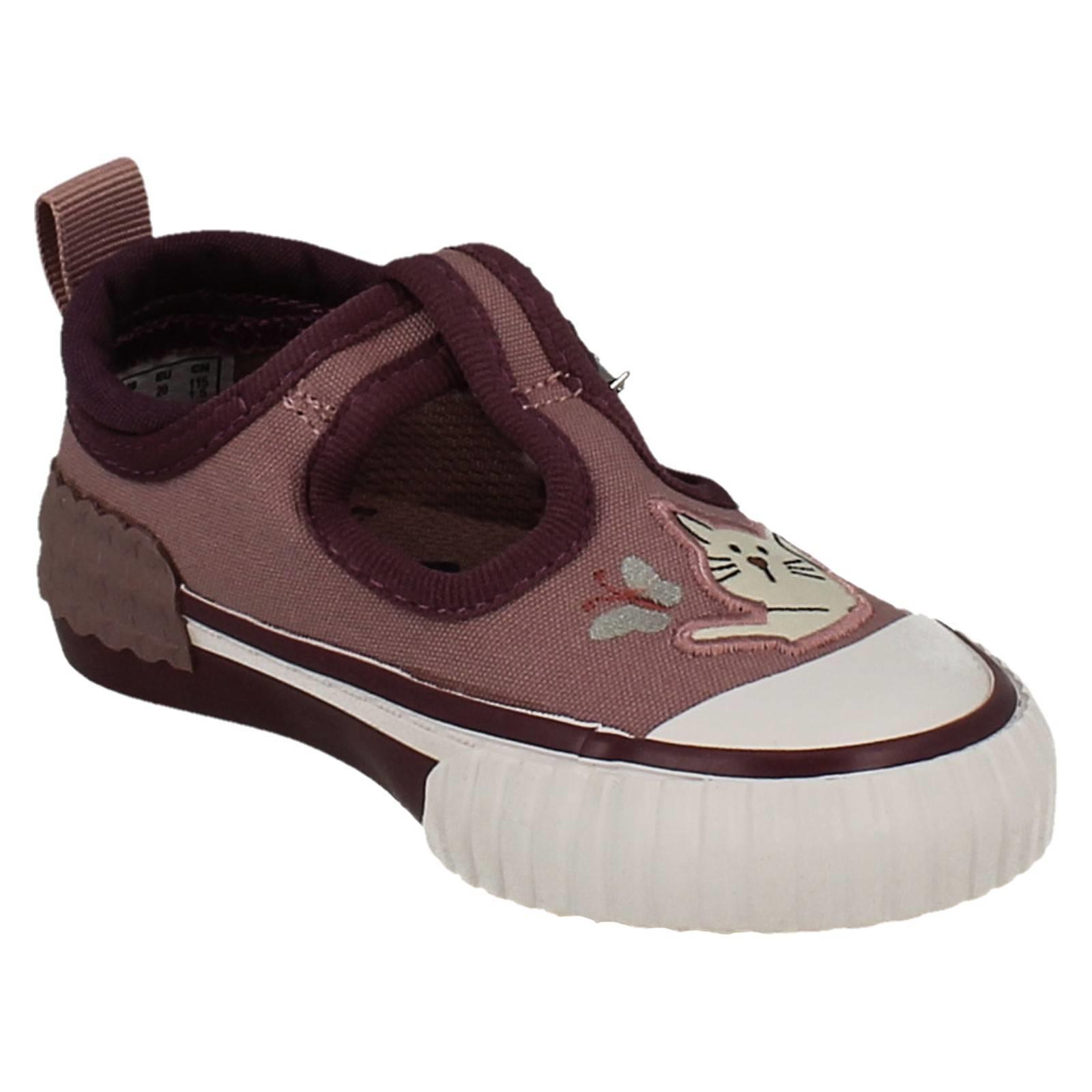 Girls Clarks Canvas T-Bar Foxing Pet T - Picture 8 of 10