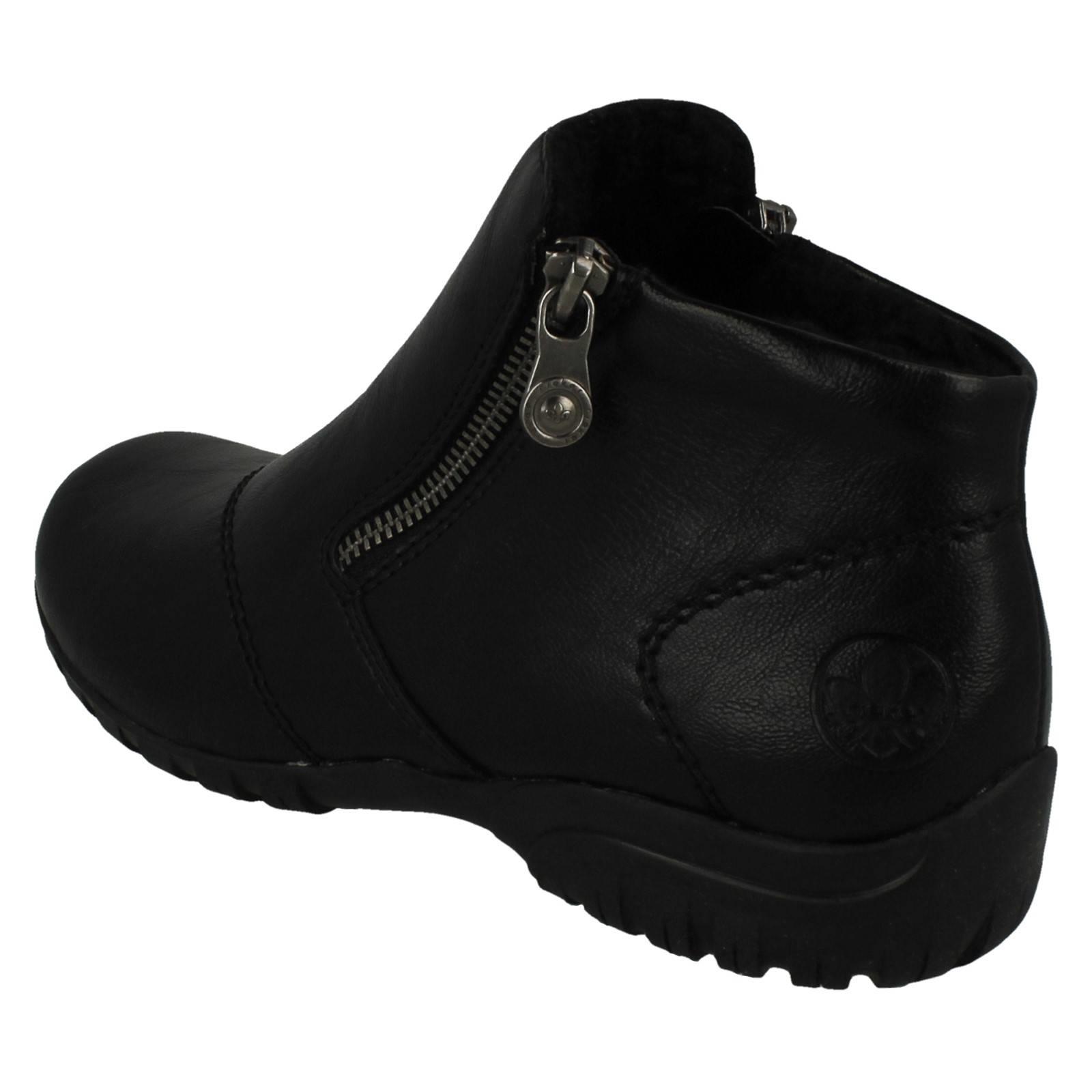 Damen Rieker Dual Zip Fleece gefüttert Smart Short Freizeit Stiefeletten, L4663 - Bild 4 von 10