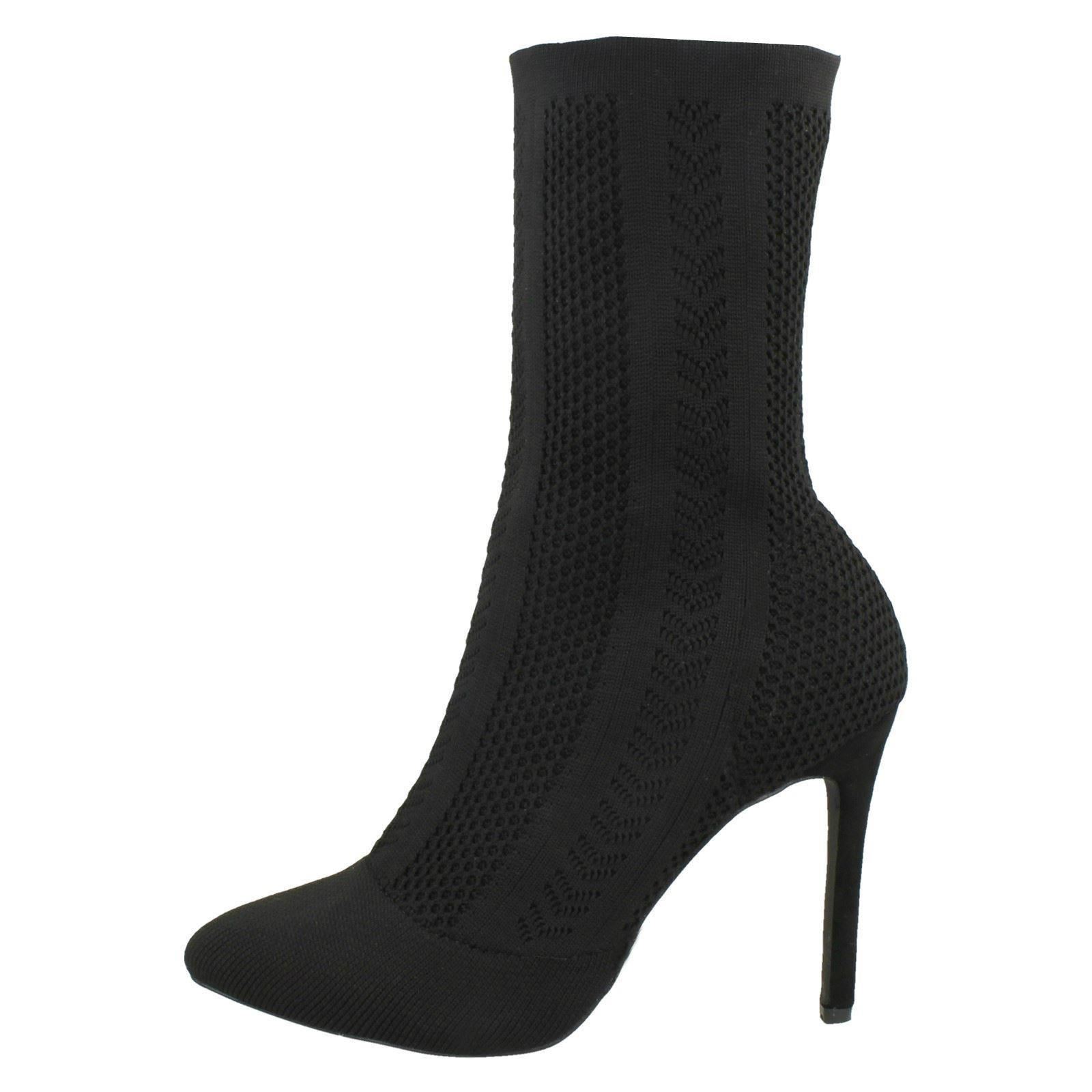 Botas de pantorrilla tejidas de tacón alto Anne Michelle para dama *F5R0876* - Imagen 6 de 19