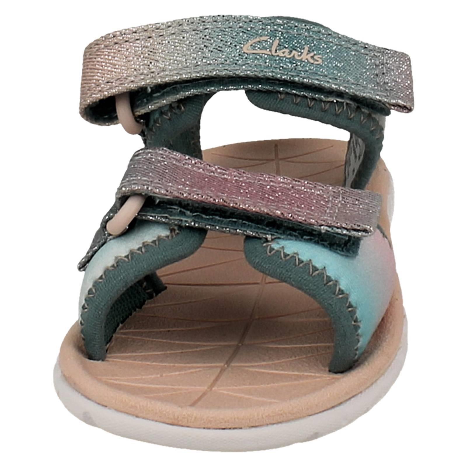 Kids Clarks Pattern Detailed Adjustable Sandals Surfing Tide T - Picture 36 of 37