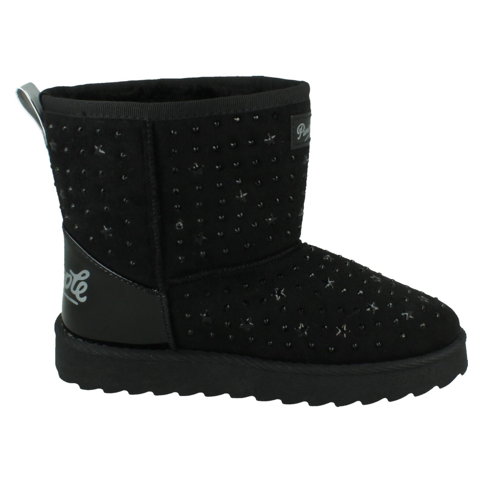 Girls Pineapple Casual Warmlined Comfy Boots With Star Stud Detailing H4R200 - Picture 7 of 19