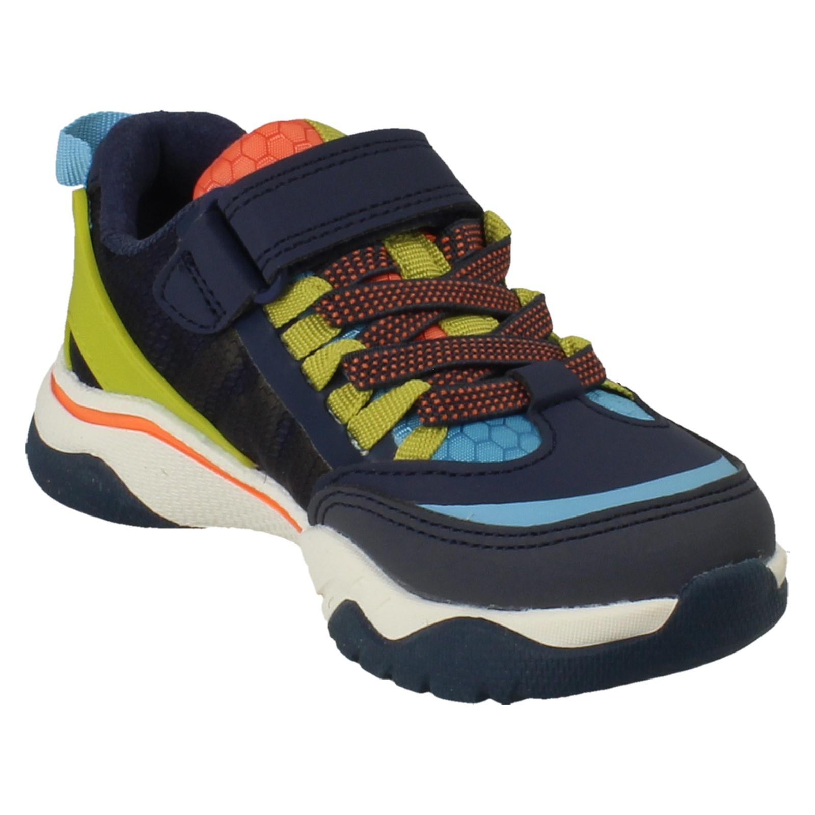 Kids Clarks Vegan Colour-Pop Machine Washable Sports Trainers *Feather Track* - Picture 26 of 37
