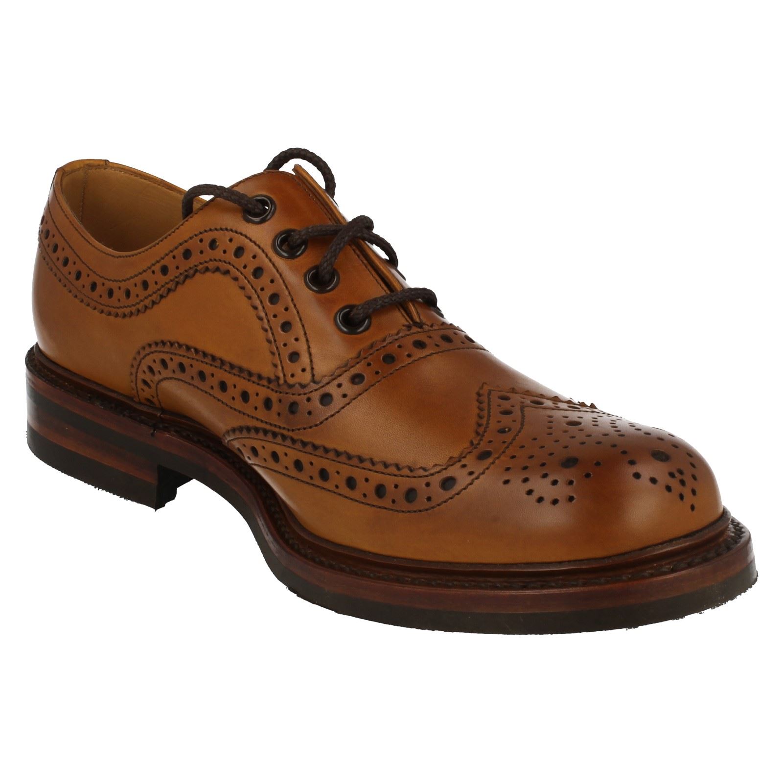 Mens Loake Country Leather Lace Up Brogue Shoes Edward eBay