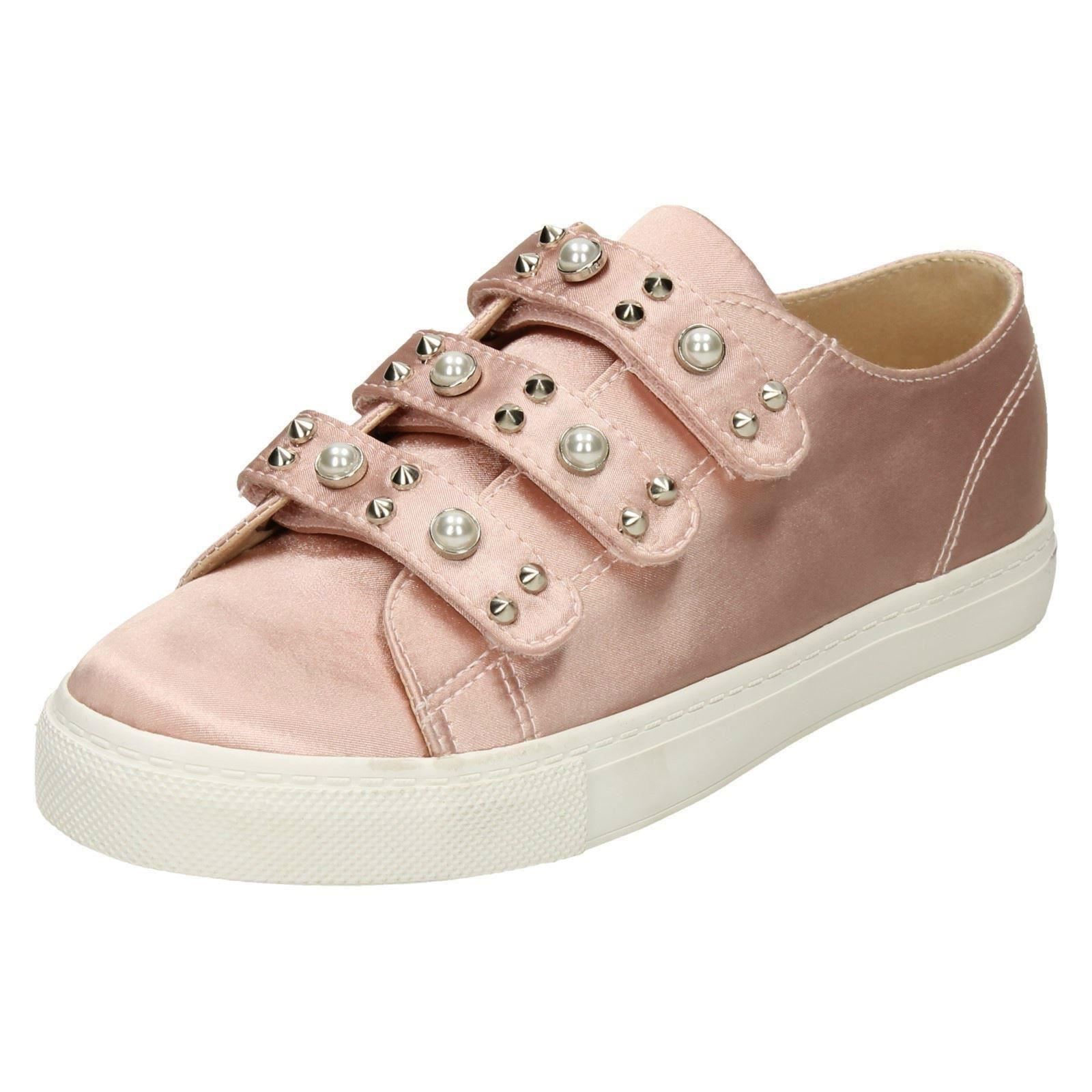 Ladies Spot On Pearl - Strap Trainers F8R0359 - Picture 20 of 28