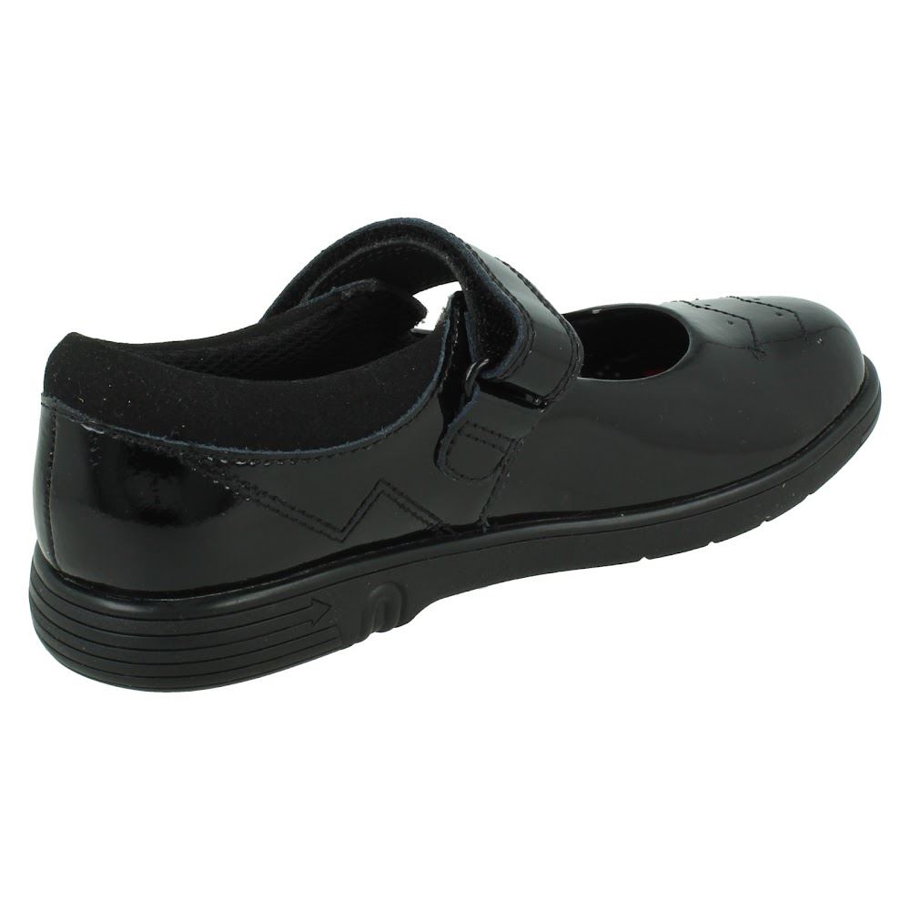 Niñas Clarks Cuero/Patente Estilo Mary Jane Zapatos Escolares "Jazzy Jig K" - Imagen 15 de 19