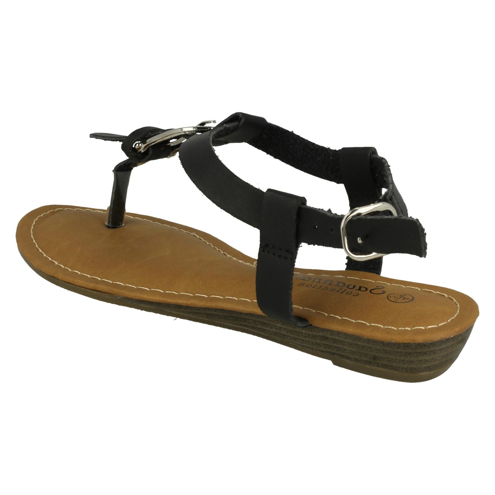 Ladies Savannah Wedge Toe Post 'Sandals' - Picture 4 of 28