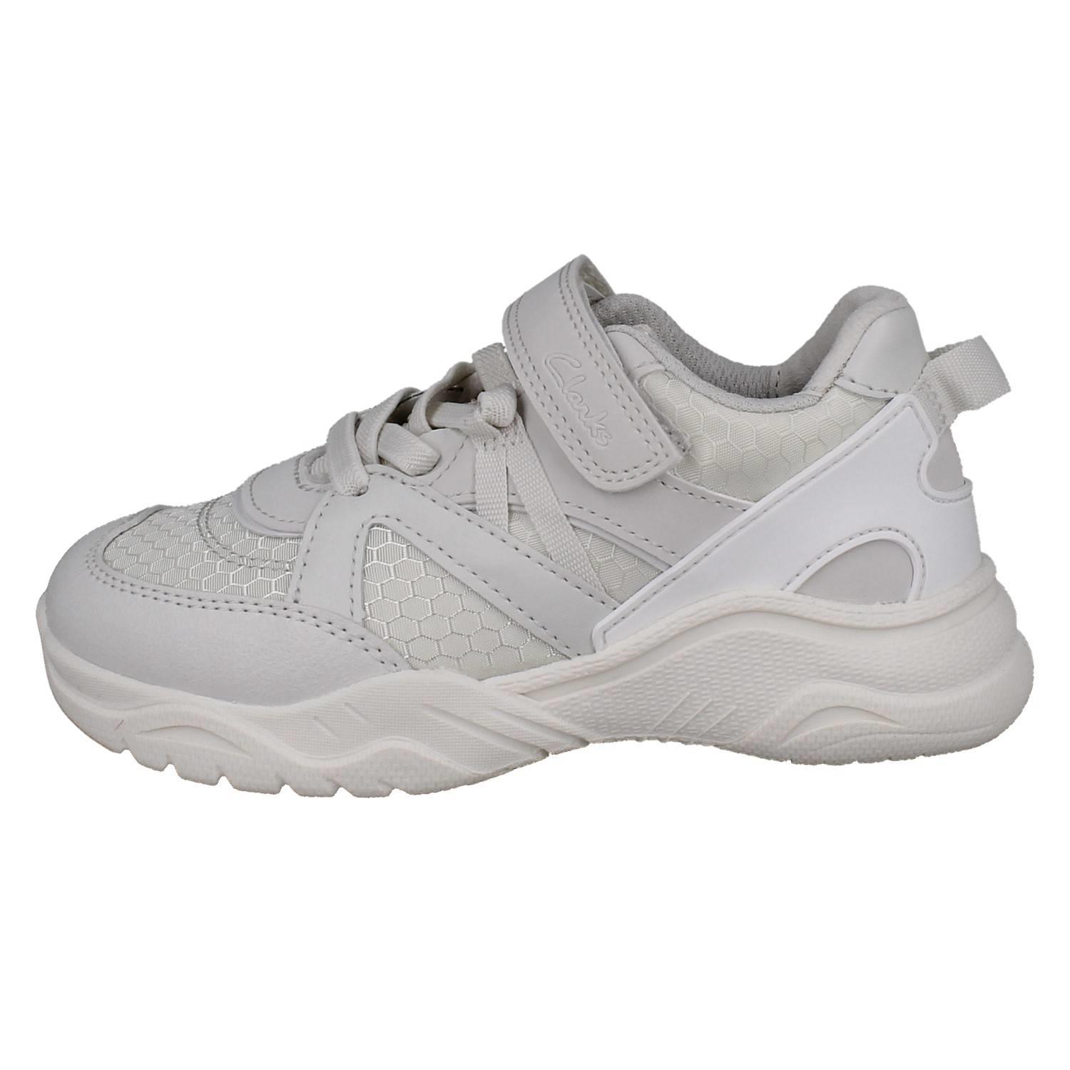 Kinder Clarks Grobe Sohle Elastische Spitze Waschbar Netz Sneaker Feder Pace K - Picture 3 of 10