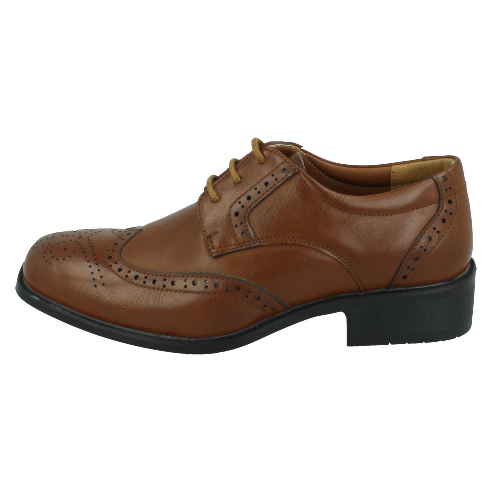 Boys Spot On Low Heel Lace Up Brogue School Shoes N1R156 - Picture 14 of 19