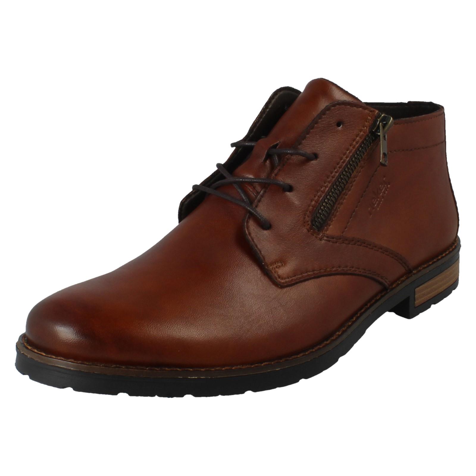 Mens Rieker Zip and Lace Up Fastening Chelsea Ankle Boots *14609* - Picture 2 of 10