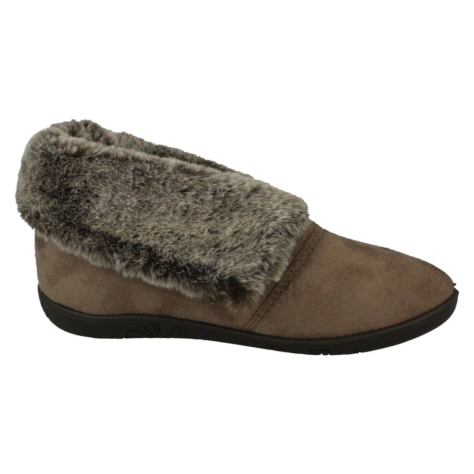 Ladies Padders Faux Fur Cuffed Slippers 'Esme' - Picture 35 of 37