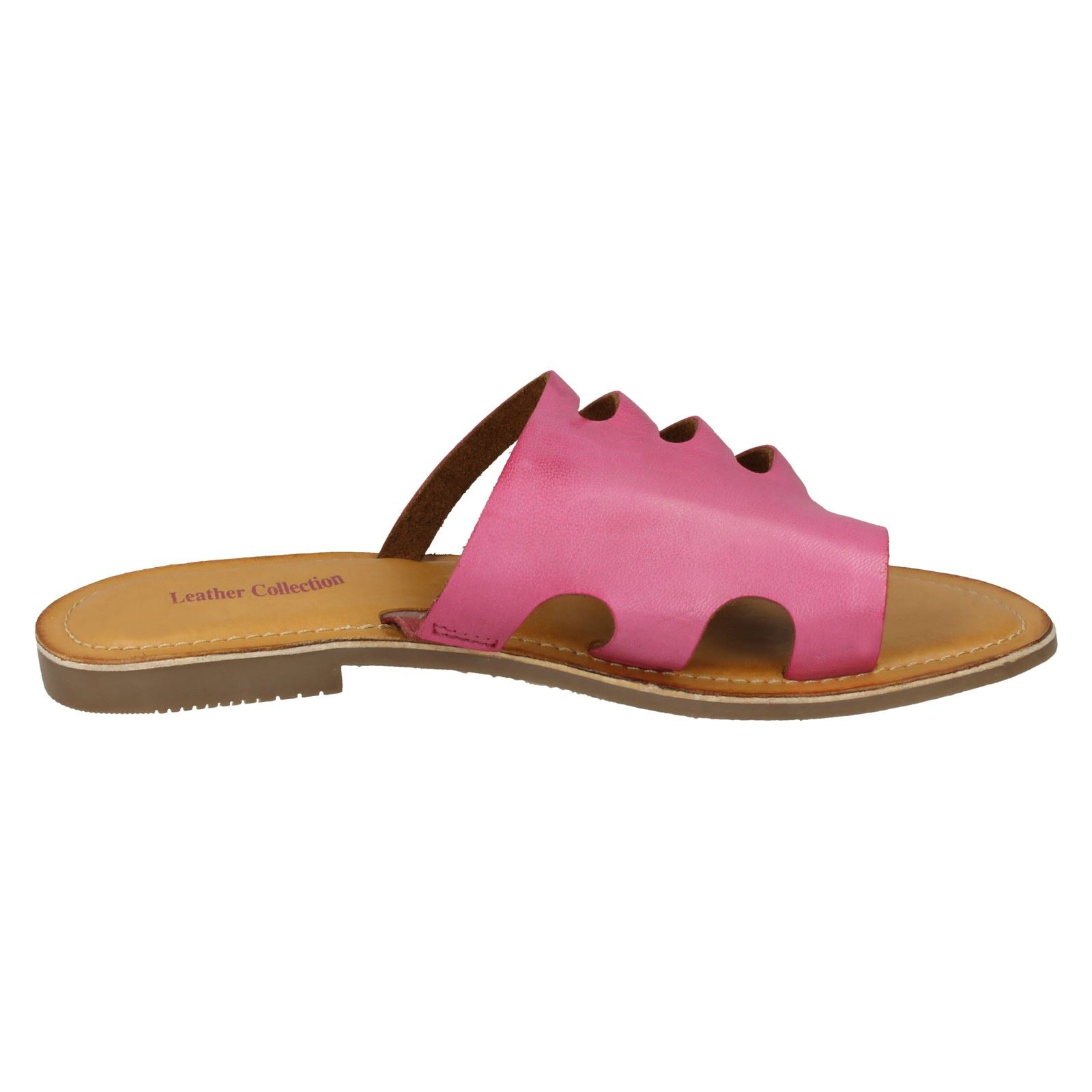 Damen Leder Kollektion Slipper Flache Riemchen Sandalen - Bild 17 von 46