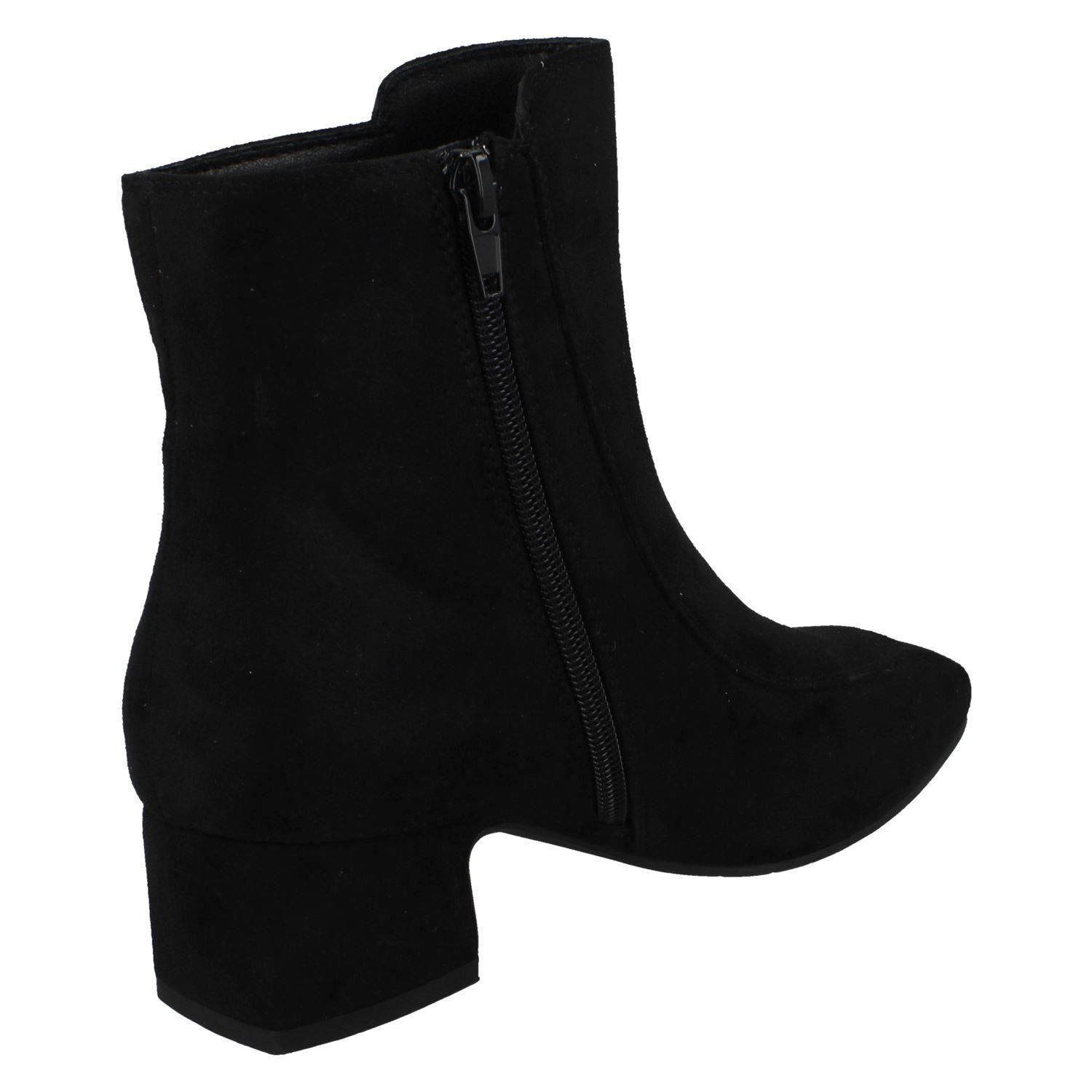 Ladies Spot On Mid Heel Ankle Boots - Picture 6 of 19
