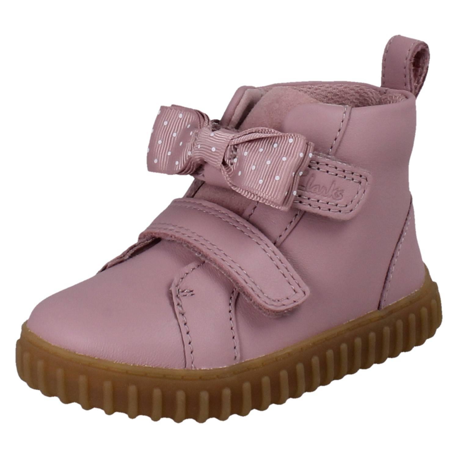 Bottes Montantes En Cuir Suédé Pour Enfants Unisexes Clarks *Cove Sky* - Picture 2 of 19