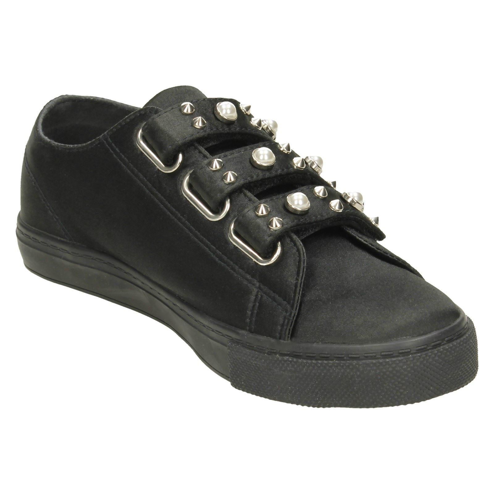 Ladies Spot On Pearl - Strap Trainers F8R0359 - Picture 3 of 28