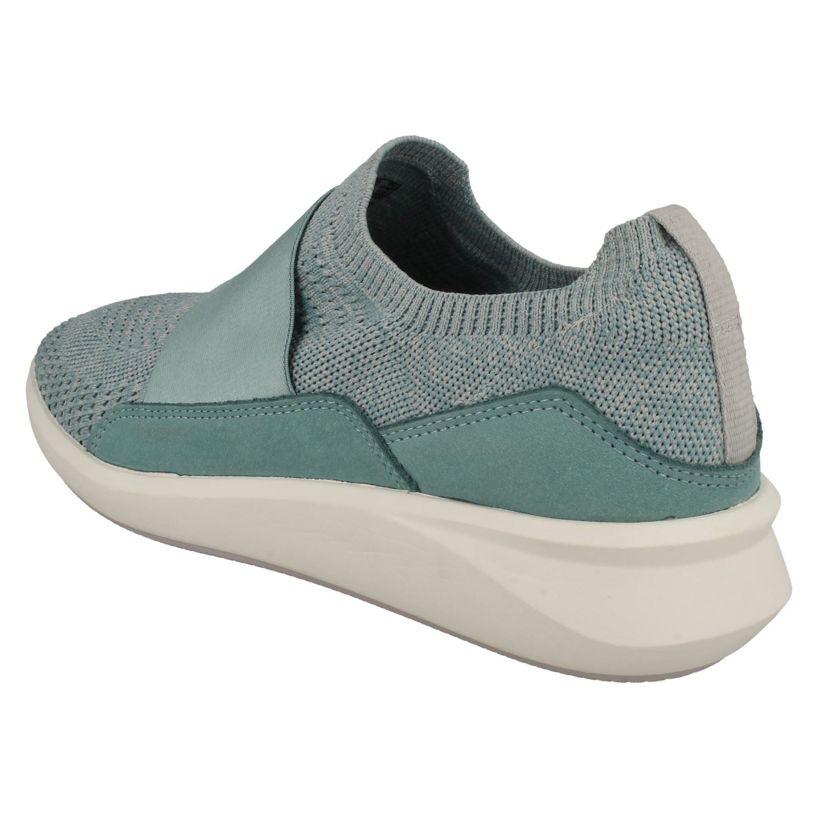 Ladies Clarks Un Rio Knit Elasticated Strap Detailed Trainers - Picture 12 of 19