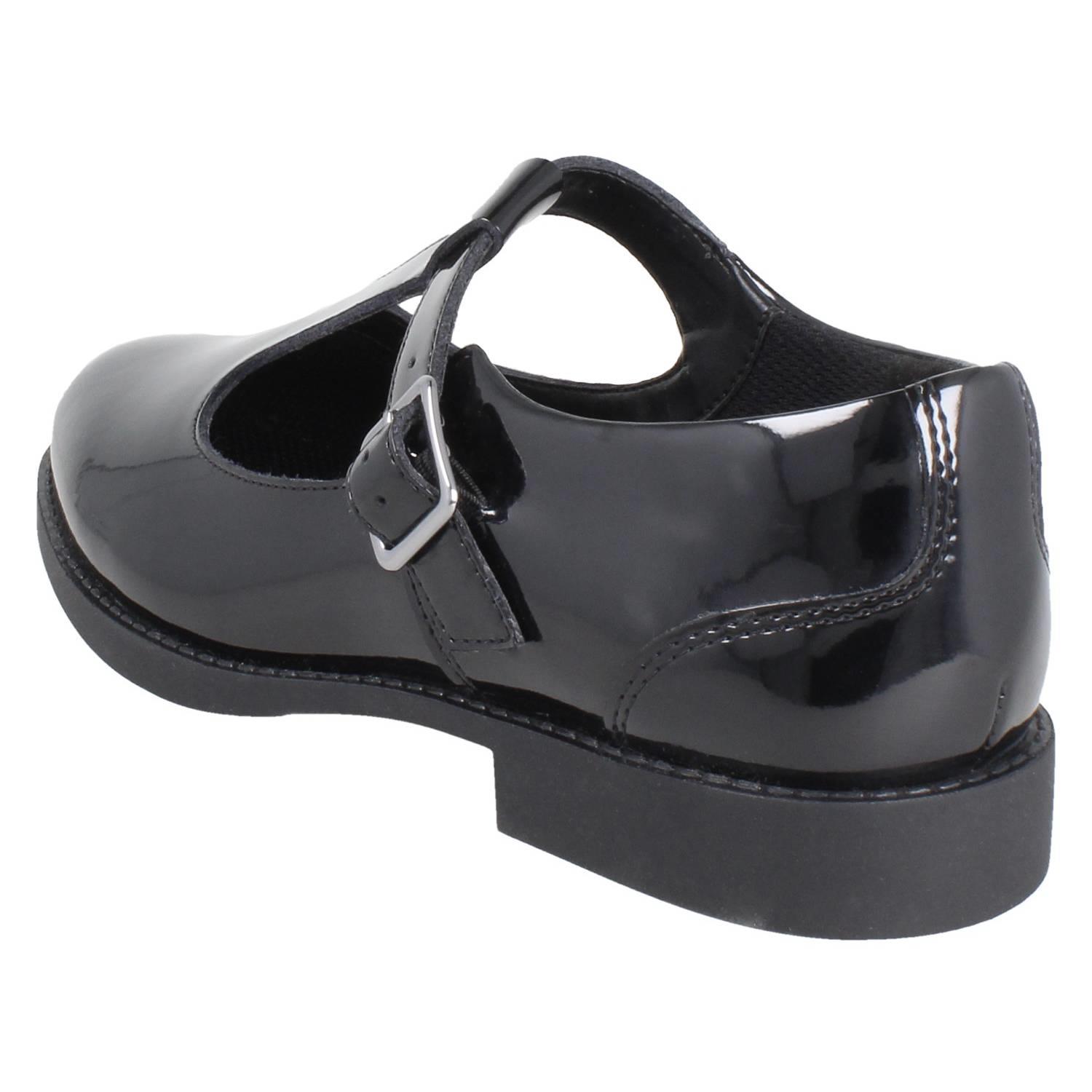 Ragazze Clarks Colletto Imbottito Classico Leather a T Fibbia Scuola Scarpe Tapa - Foto 4 di 20
