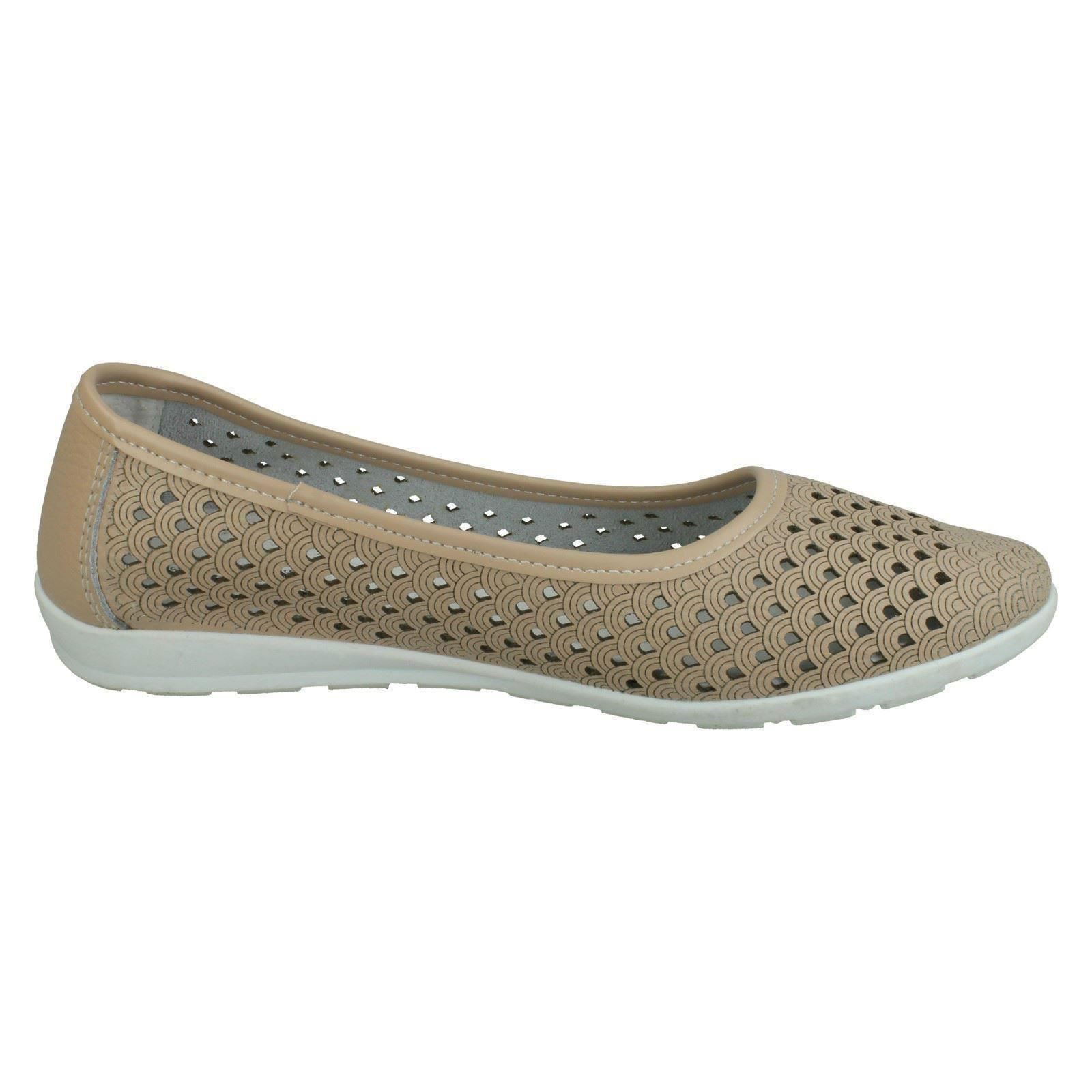 Ladies Eaze Synthetic Slip On Casual Ballerina Shoes - Picture 23 of 47