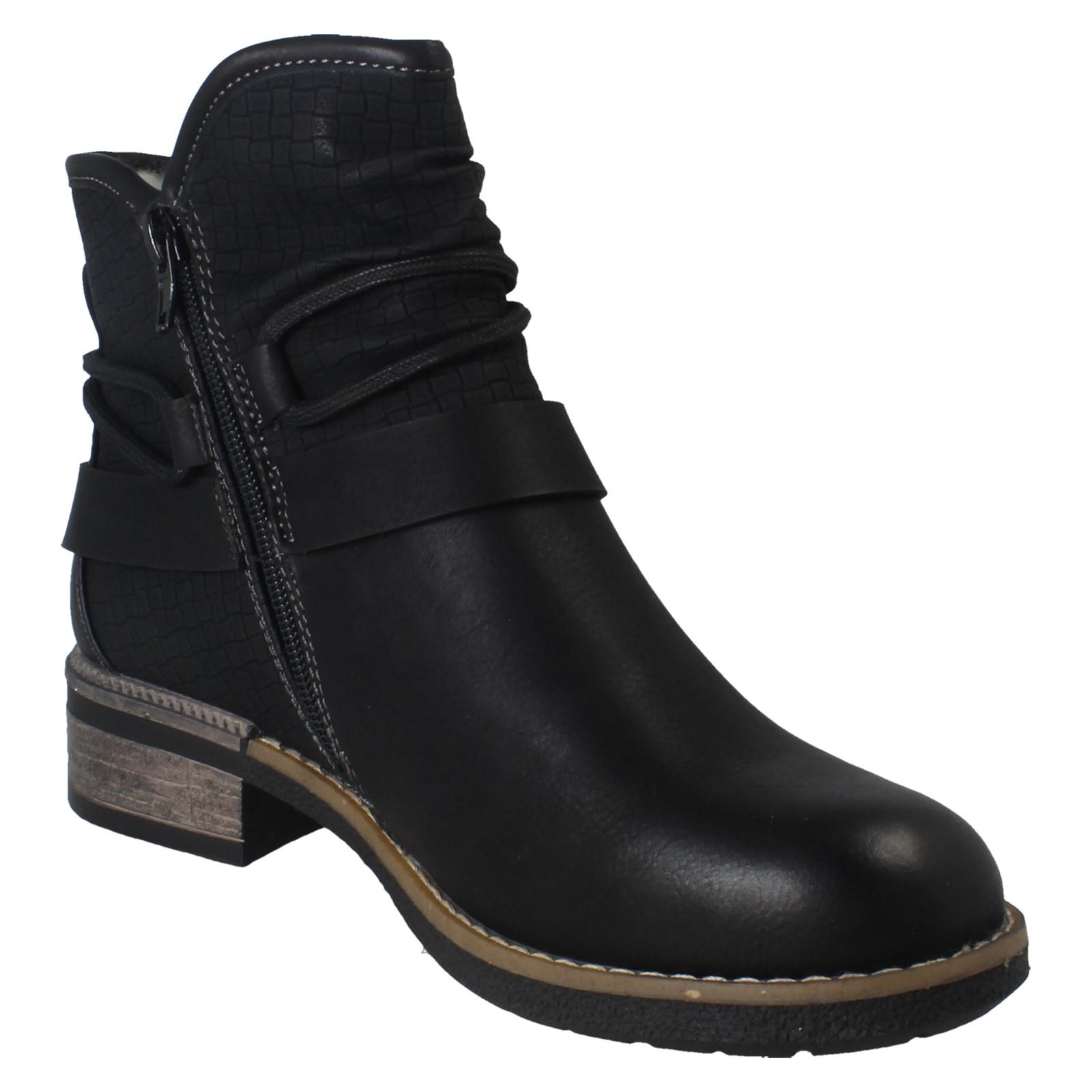 Ladies Rieker Fleece Lined Ankle Boots 94689 - Picture 8 of 10