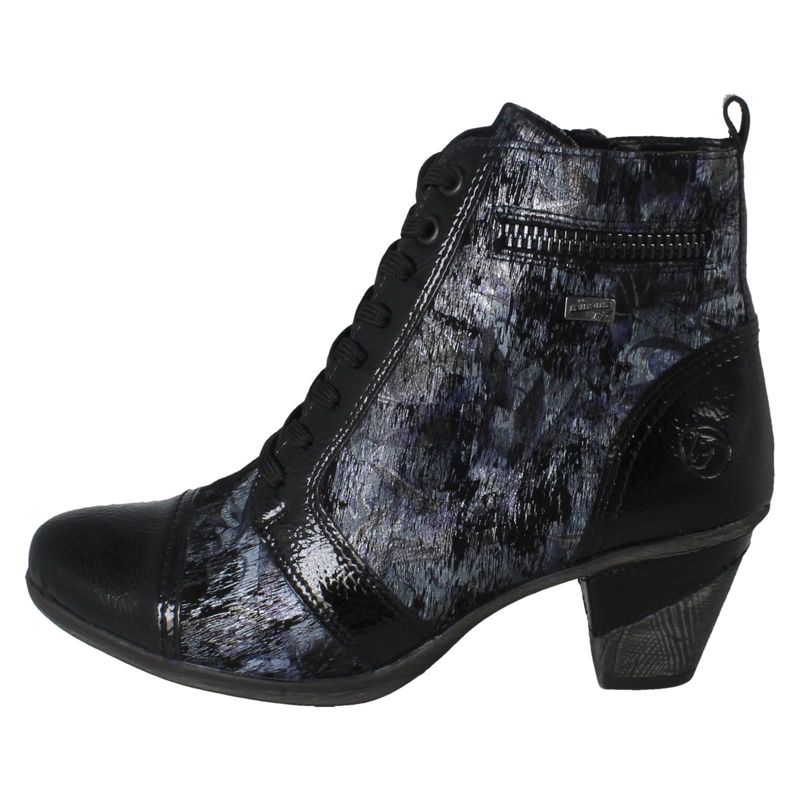 Ladies Remonte Metallic Print Heeled Boots D8797 - Picture 3 of 19
