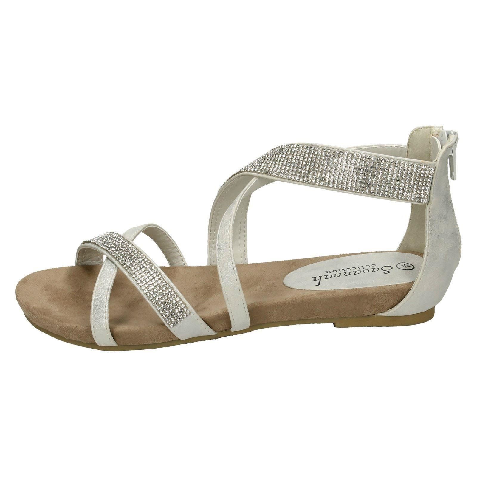 Savannah Damen-Sandalen niedriger Keilabsatz – Diamanten X-Riemen - Bild 28 von 28