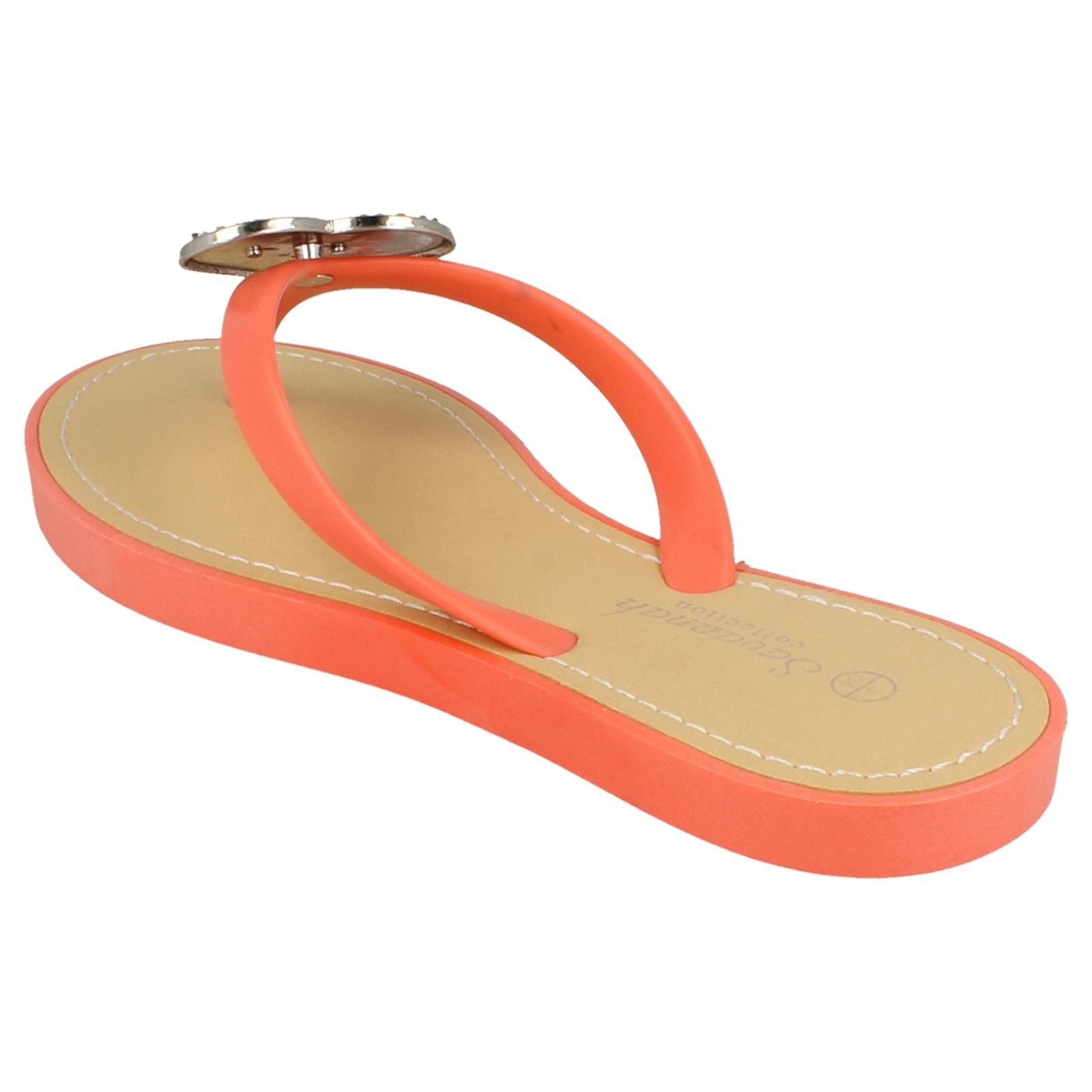 Chanclas elegantes sin cordones con detalles brillantes del corazón para damas Savannah F0R816 - Imagen 13 de 37
