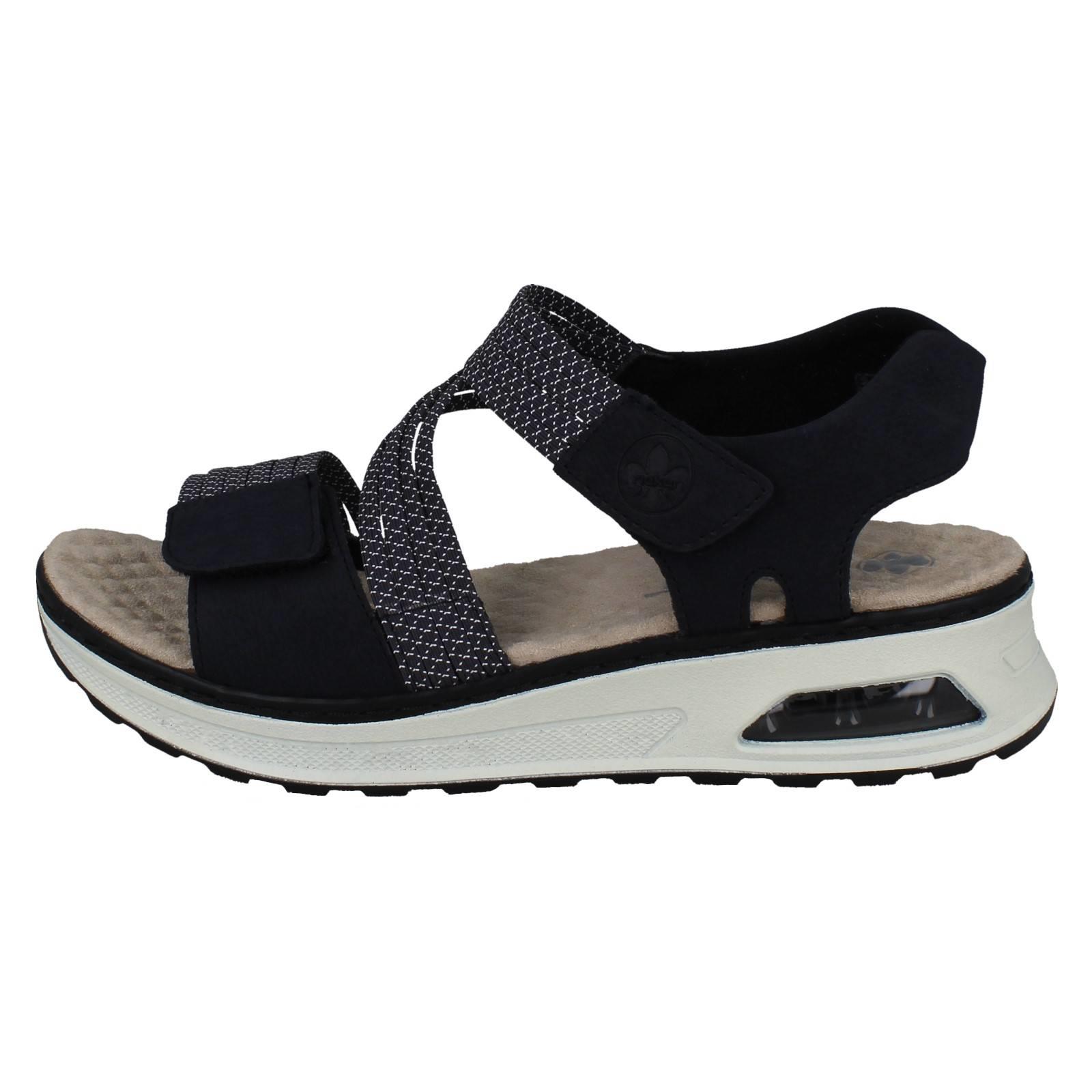 Sandalias Deportivas De Dama Rieker De Ajuste Amplio Con Elástico Y Cuña *65671* - Imagen 3 de 10