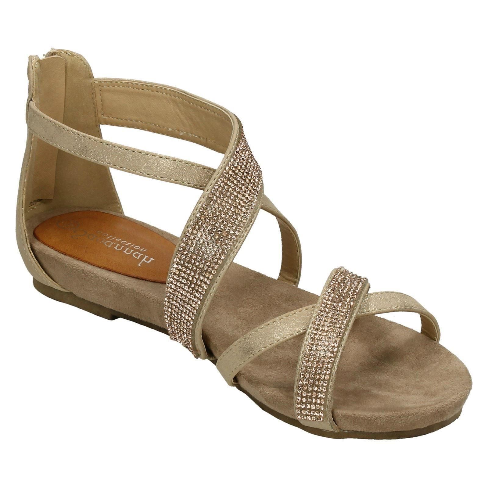 Savannah Damen-Sandalen niedriger Keilabsatz – Diamanten X-Riemen - Bild 14 von 28