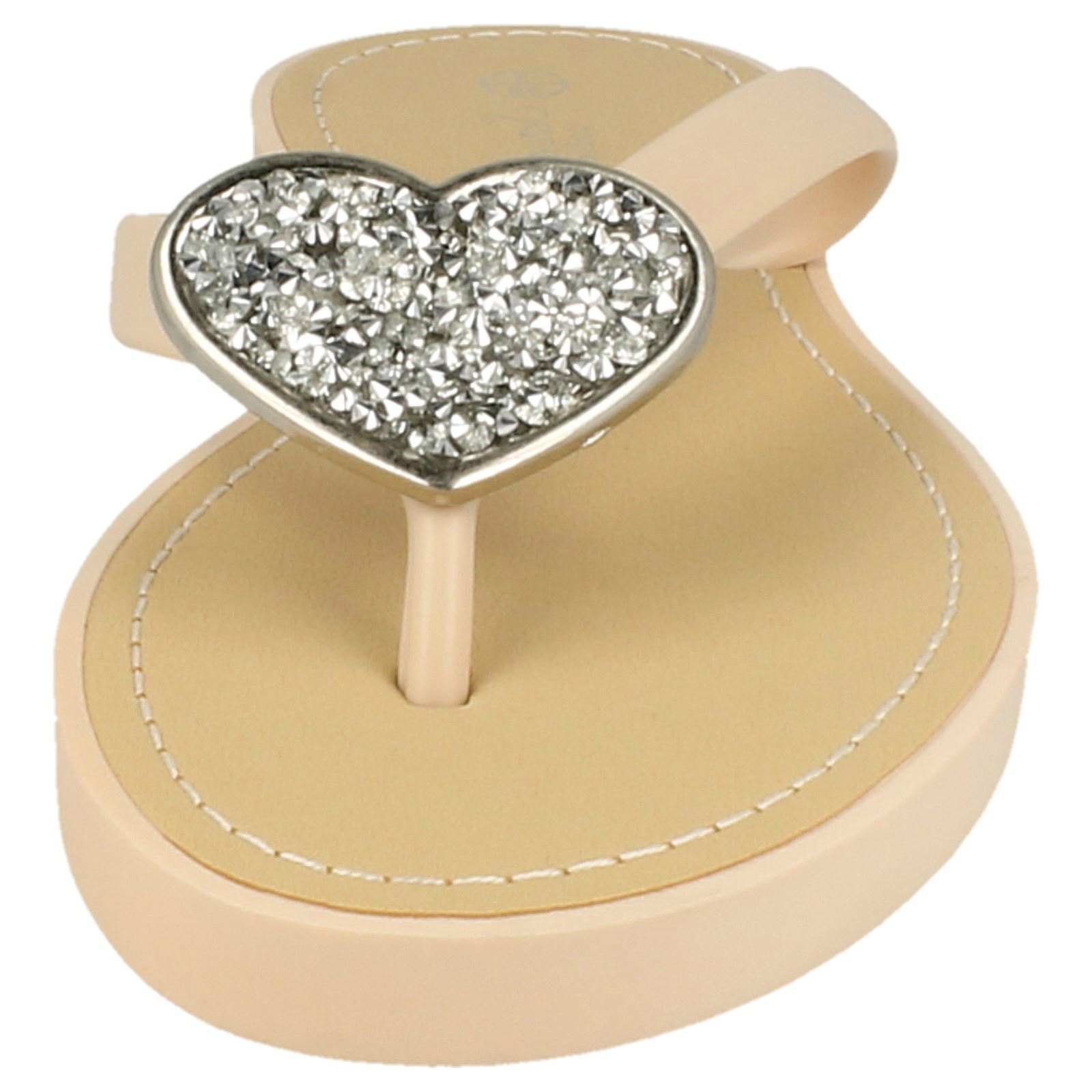 Chanclas elegantes sin cordones con detalles brillantes del corazón para damas Savannah F0R816 - Imagen 27 de 37