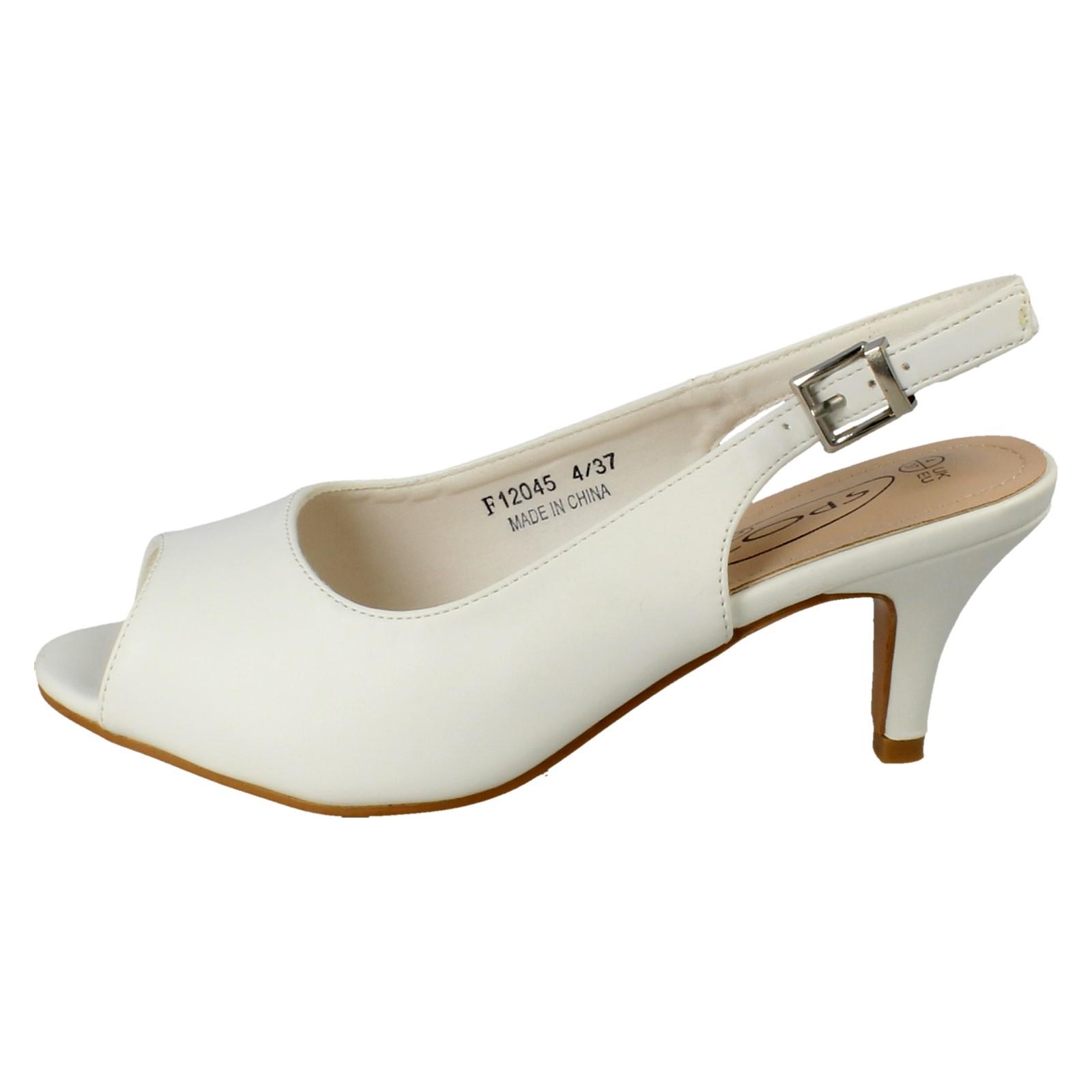 Sandalias De Dama Spot On Peep Toe Con Hebilla De Ajuste Amplio - F1R2045 - Imagen 66 de 73