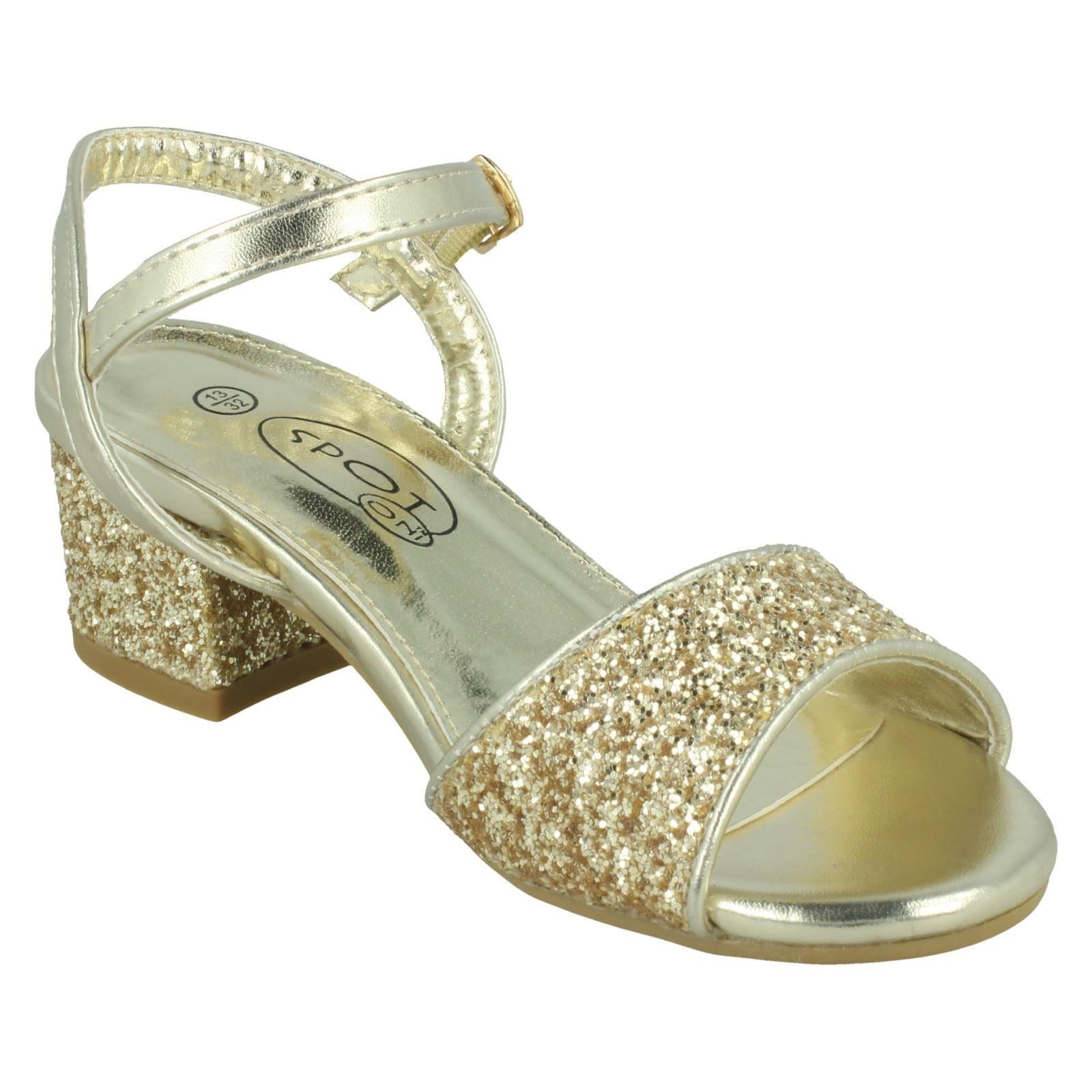 Girls Spot On Mid Block Heel Sandals - Picture 8 of 28