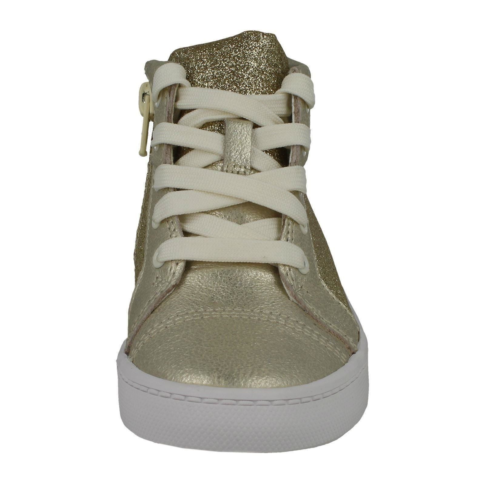 Girls Clarks Lace Up Zip Glitter Pumps /'City Oasis Hi K/'